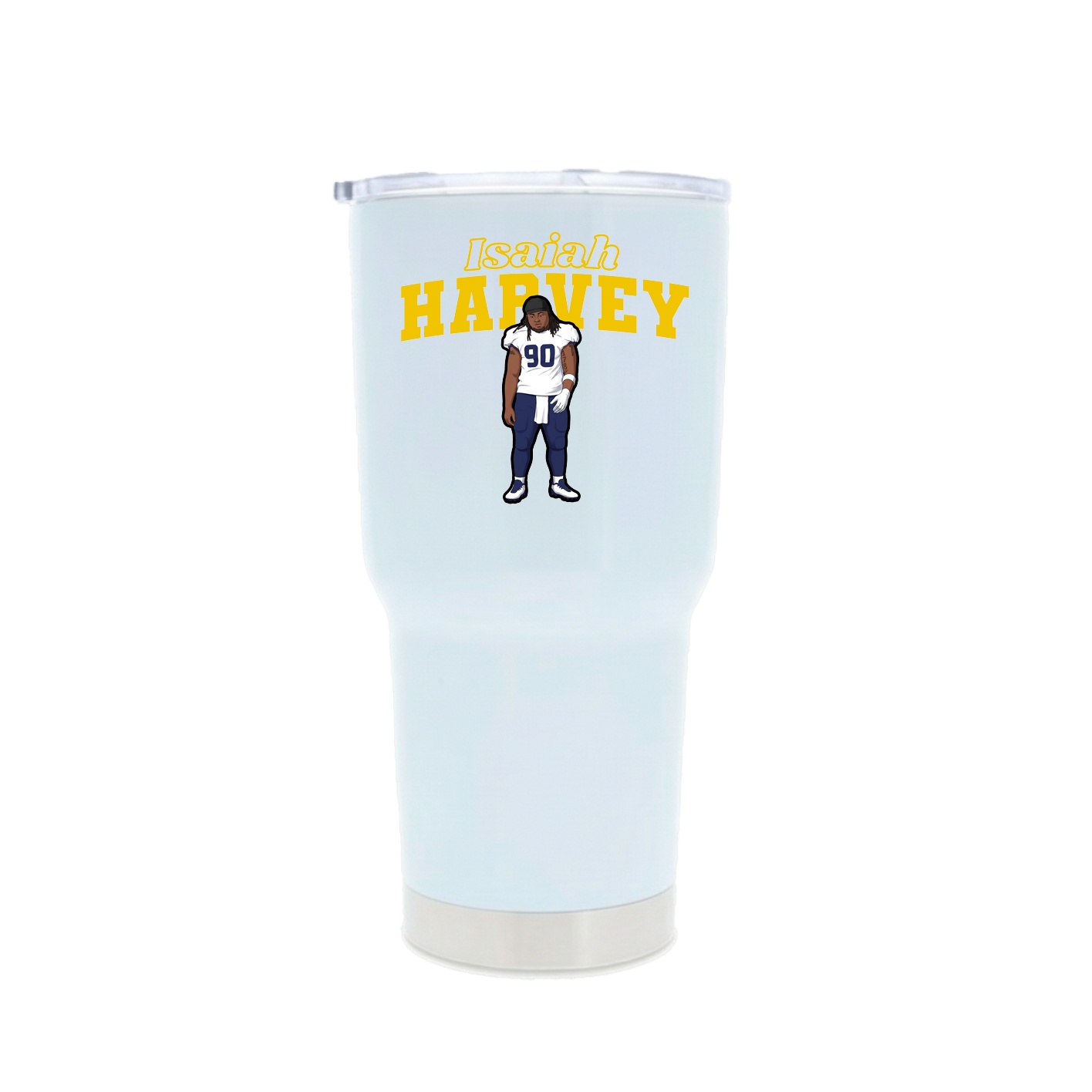 30oz Stainless Steel Tumbler — Name Arch in White
