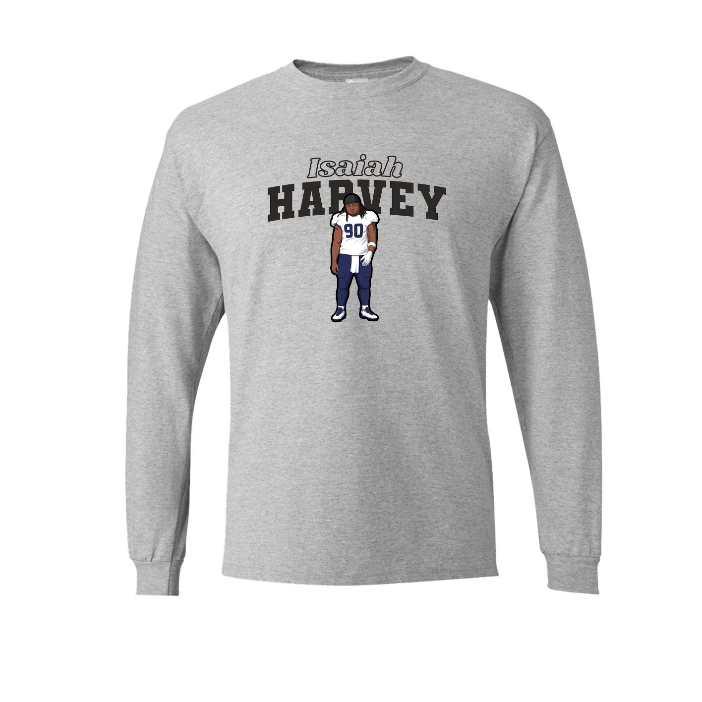 Long Sleeve Tee — Name Arch in Grey