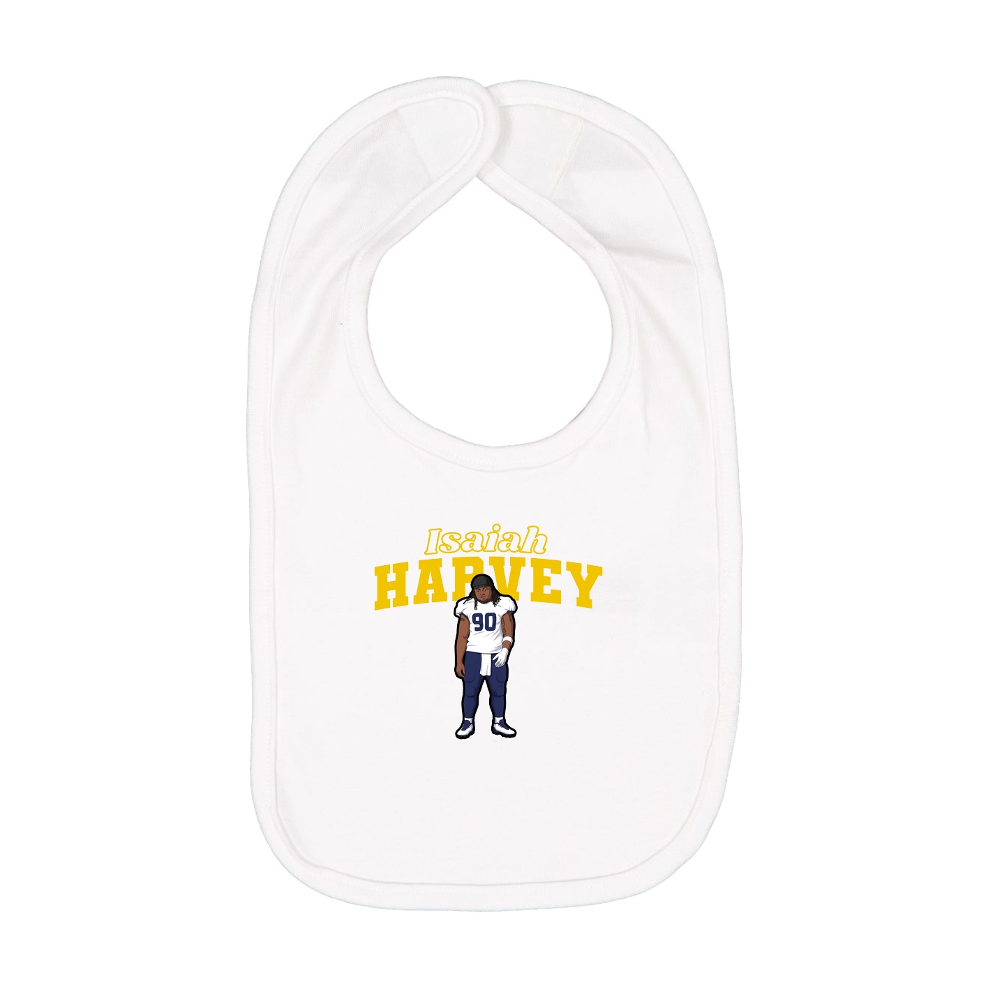 Infant Bib — Name Arch in White