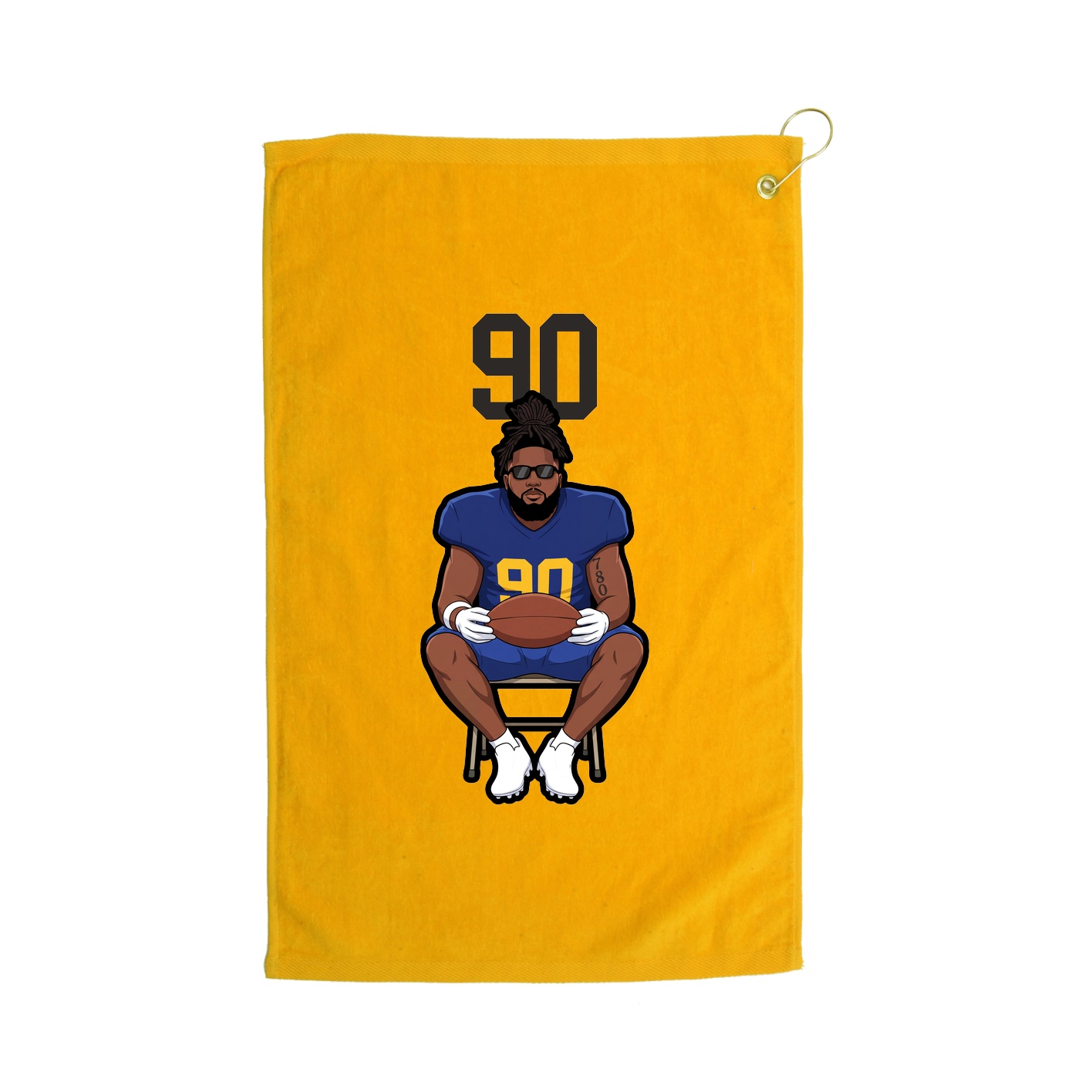 Golf Towel — Number Top in Gold