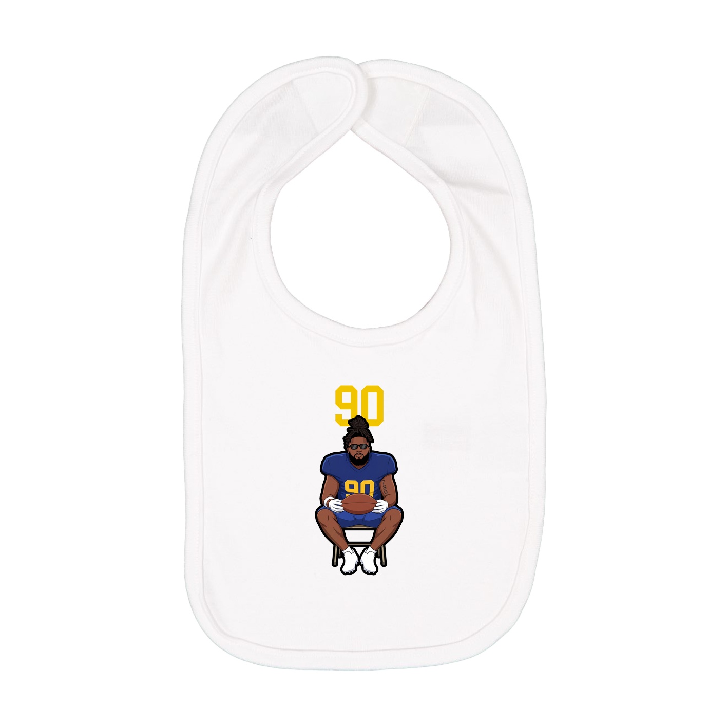Infant Bib — Number Top in White