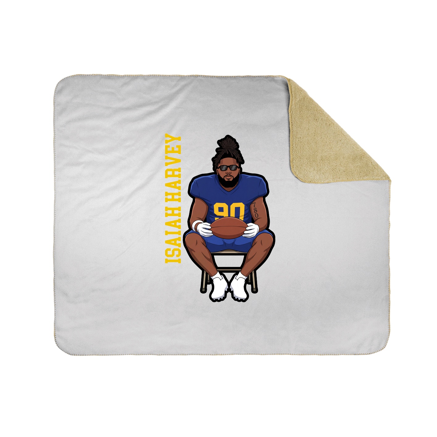 Throw Blanket — Name Vertical in White