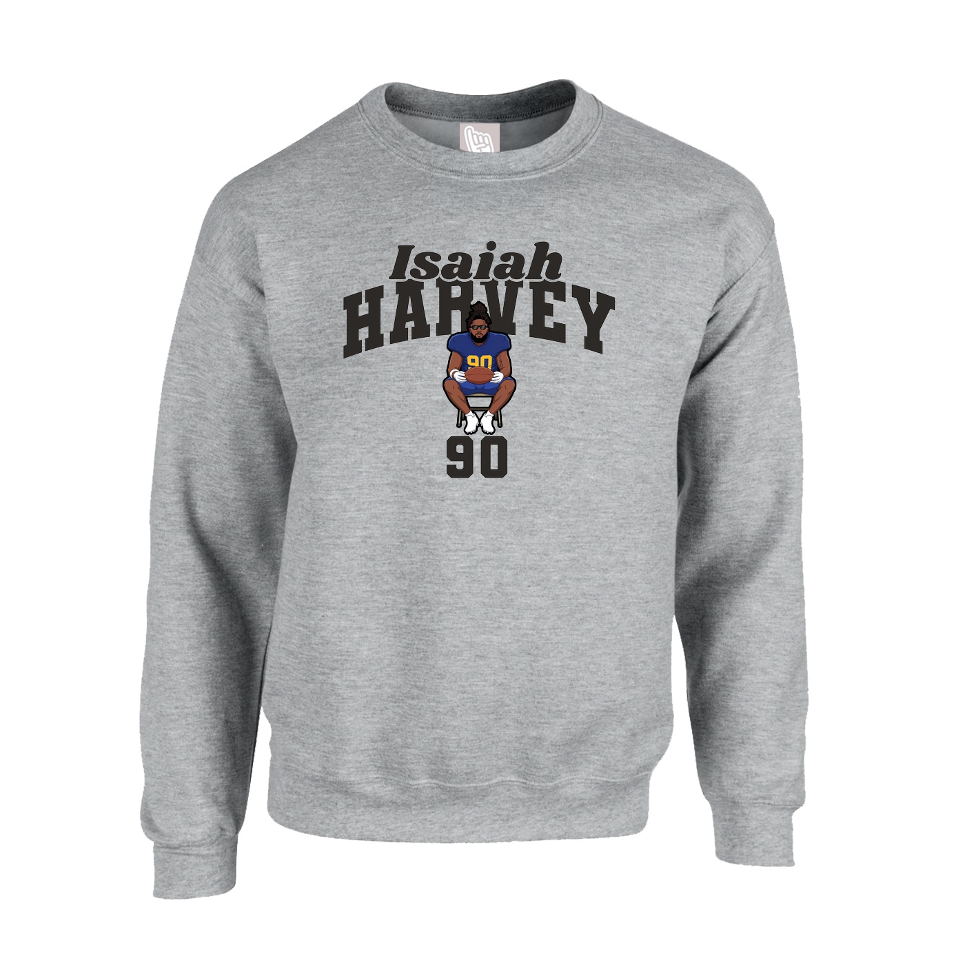 Fleece Crew — Signature Arch in Grey