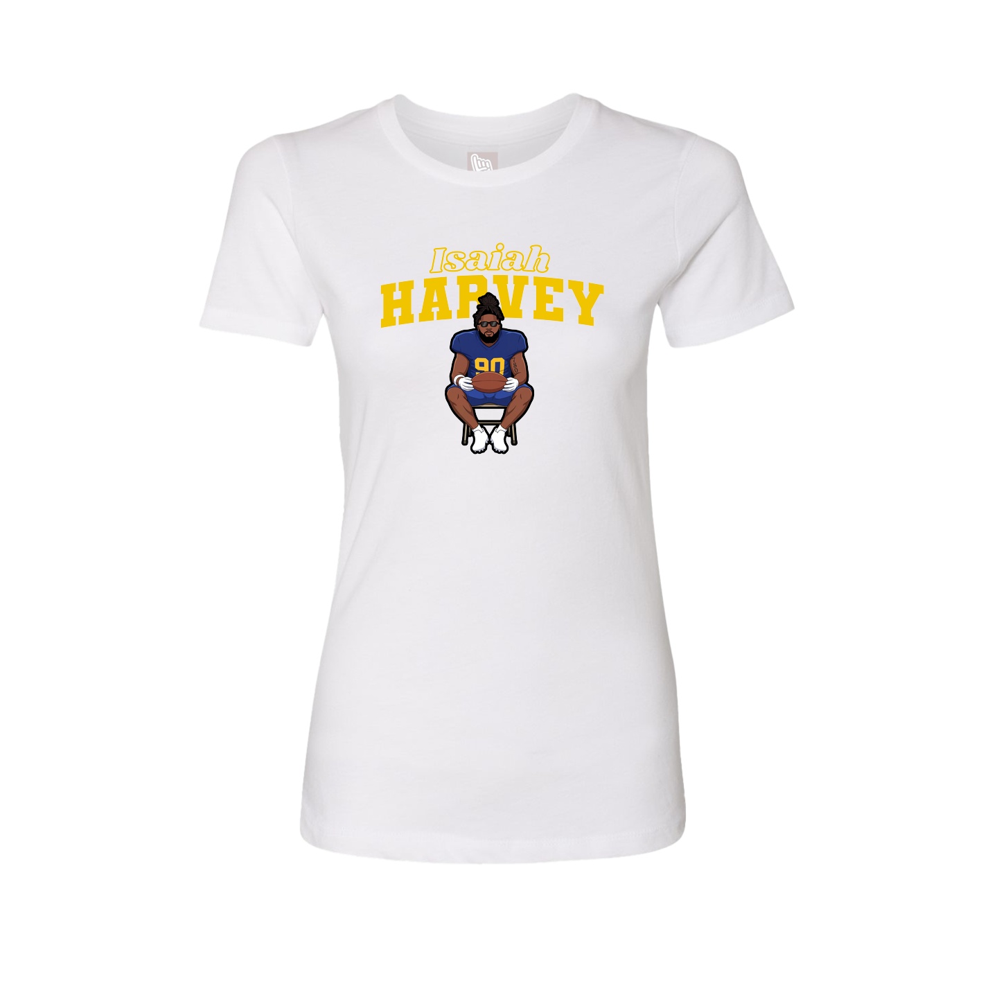 Fitted Women's Tee — Name Arch in White