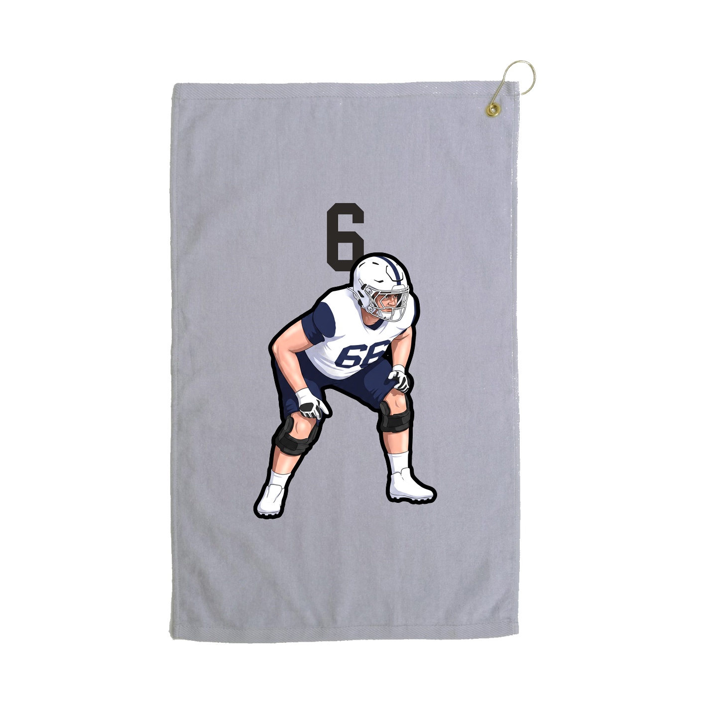 Golf Towel — Number Top in Grey