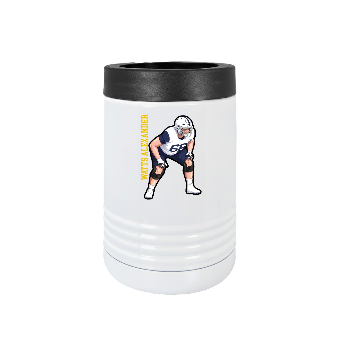 Beverage Holder — Name Vertical in White