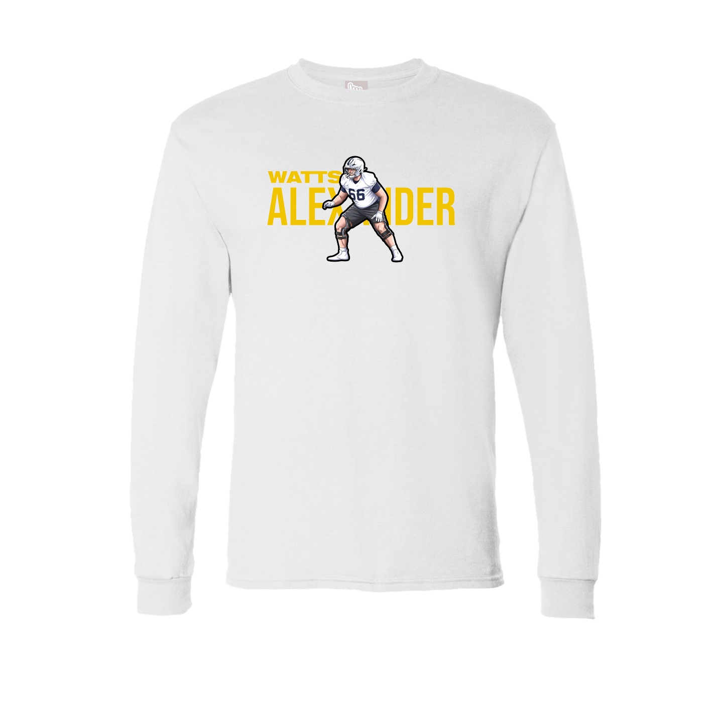 Long Sleeve Tee — Player Name in White