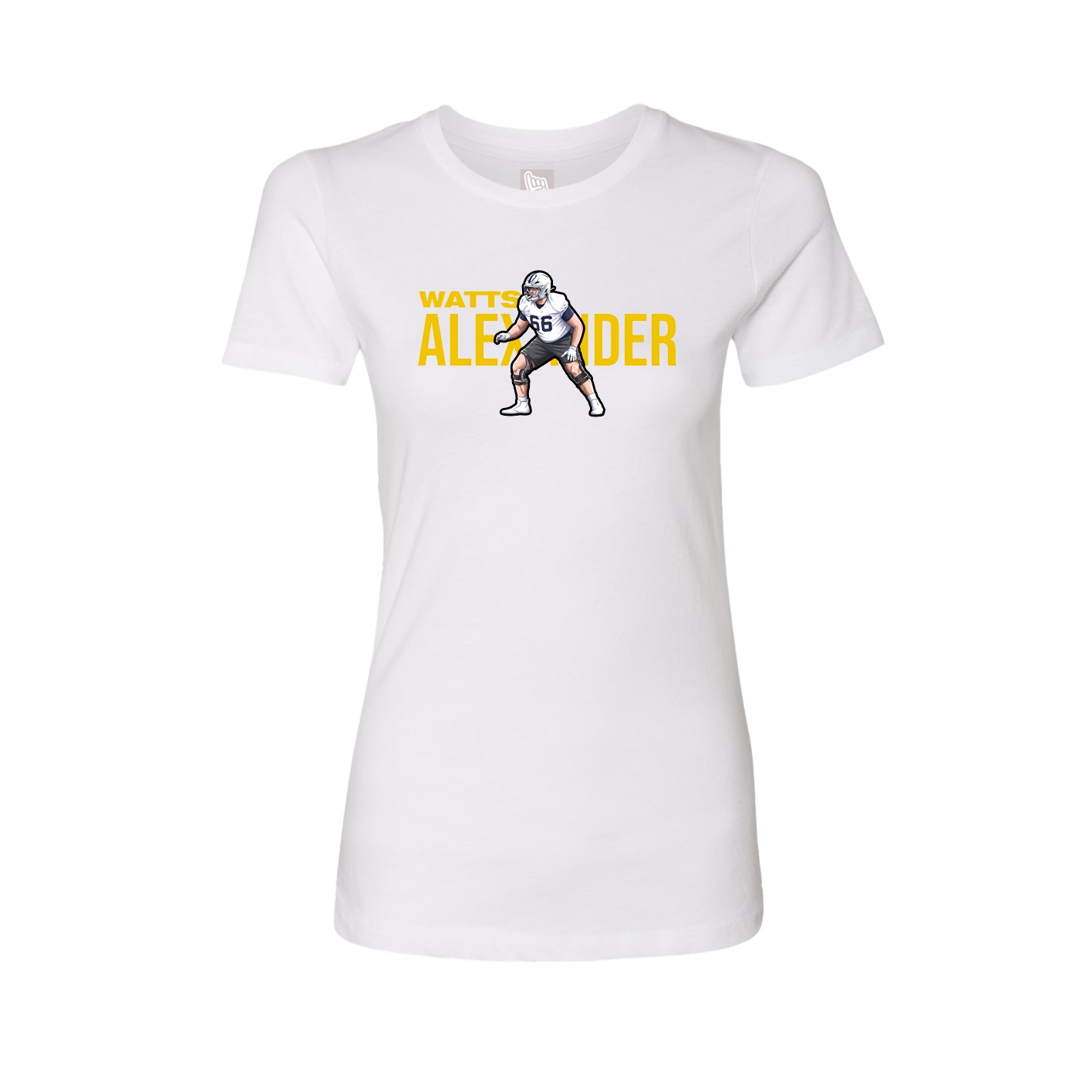 Fitted Women's Tee — Player Name in White
