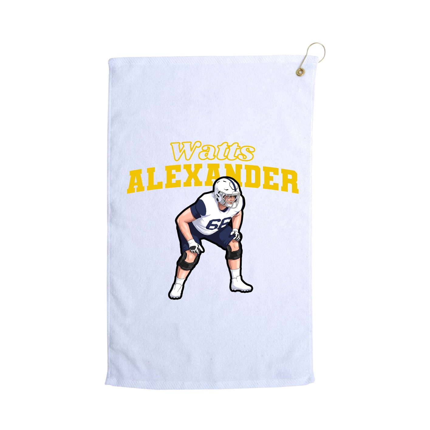 Golf Towel — Name Arch in White