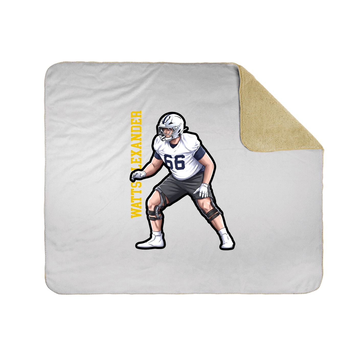 Throw Blanket — Name Vertical in White