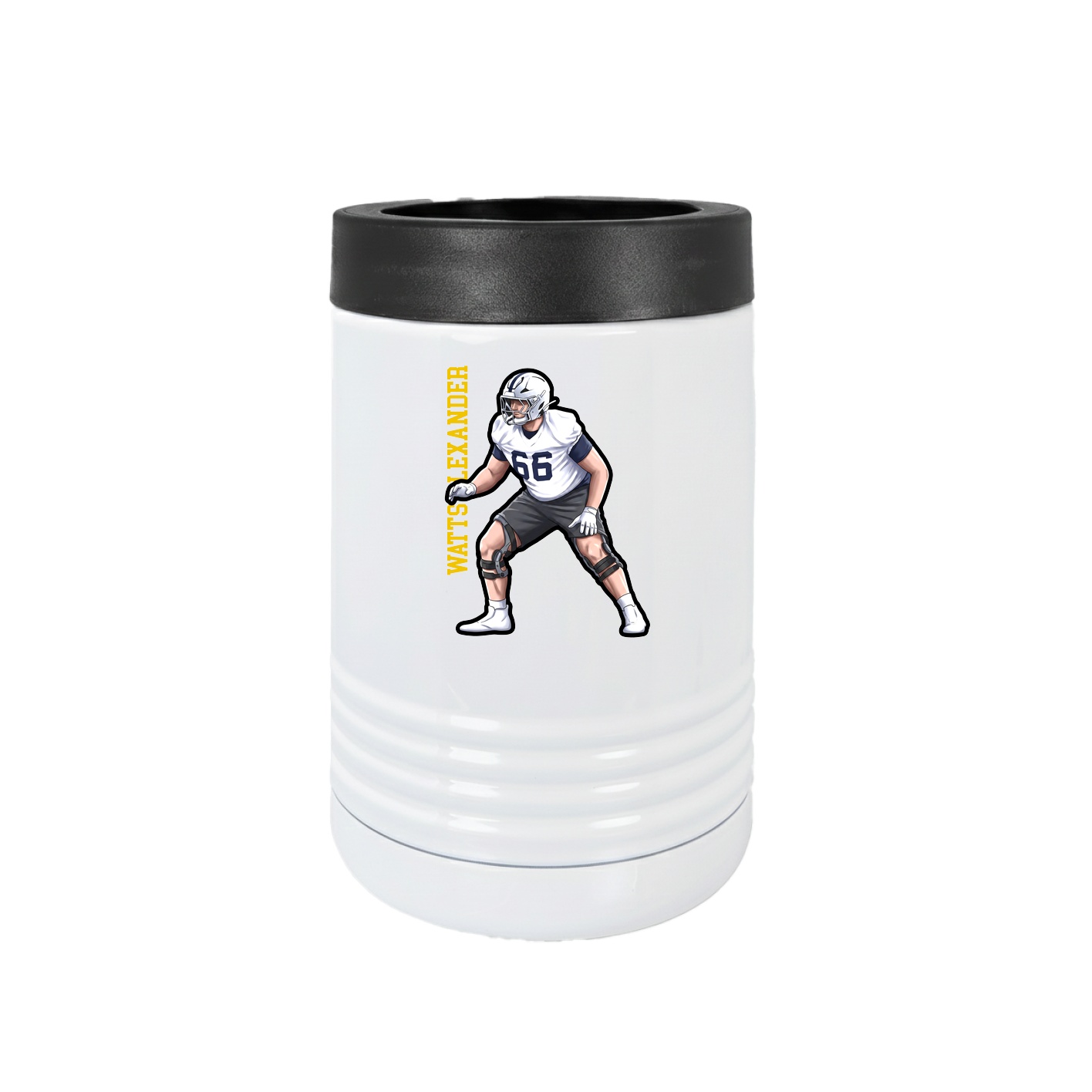 Beverage Holder — Name Vertical in White