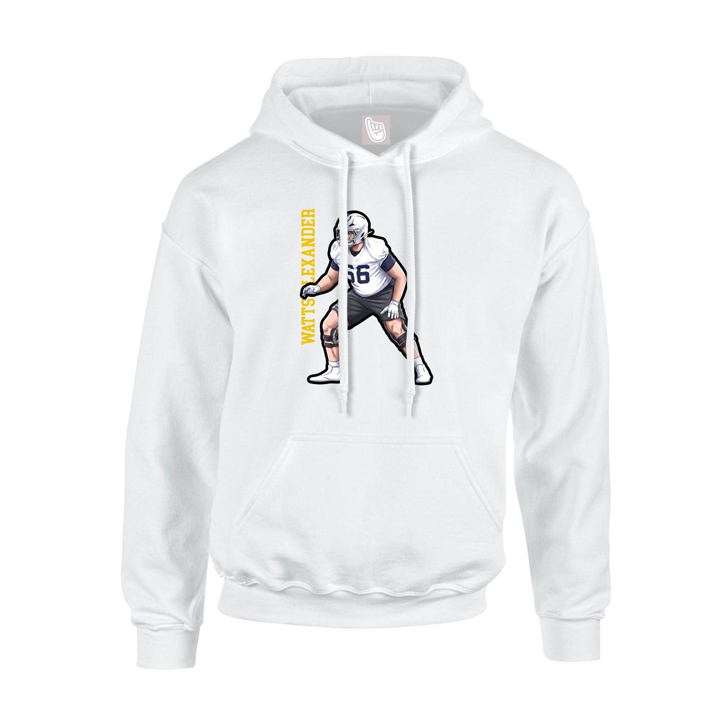 Hoodie — Name Vertical in White