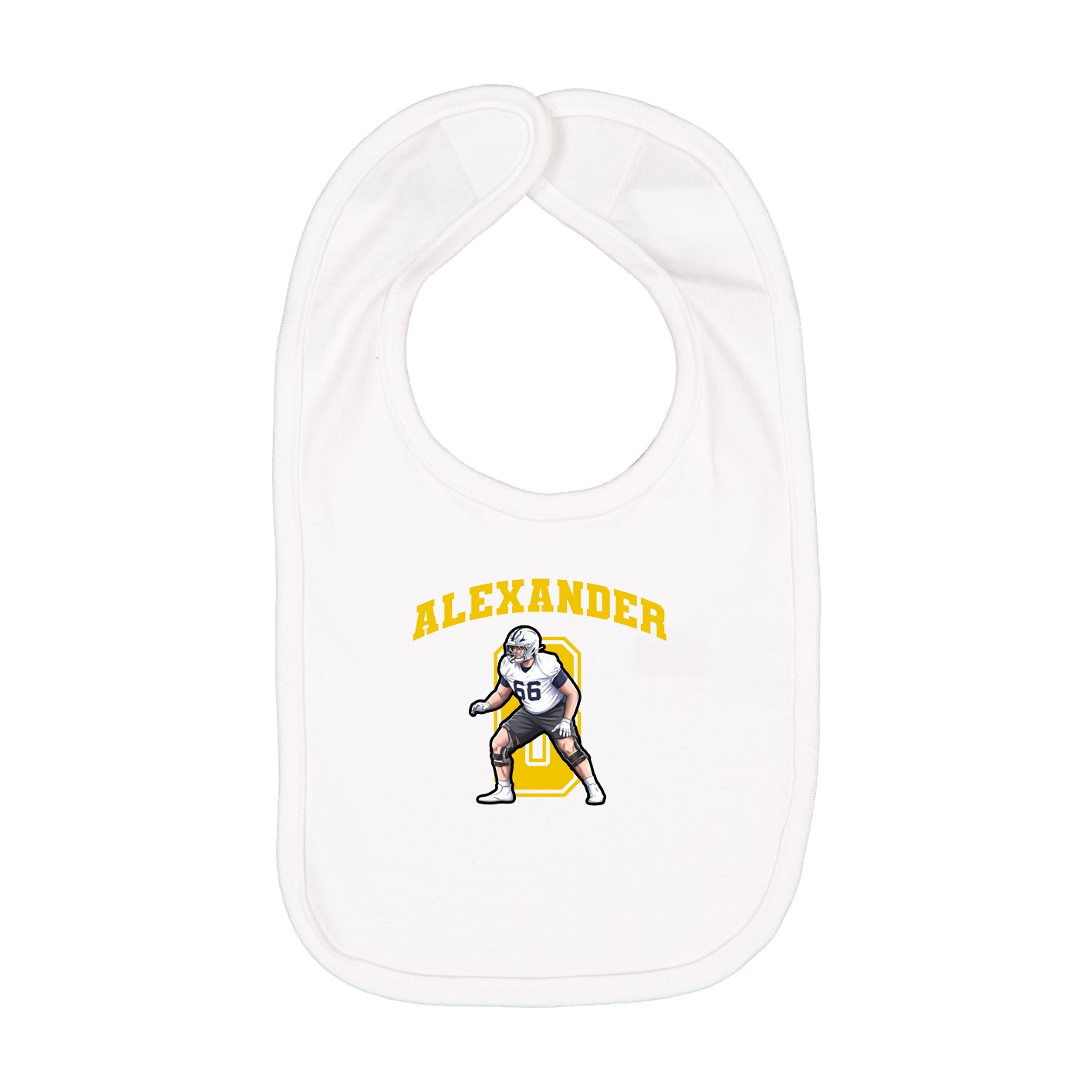Infant Bib — Number in White