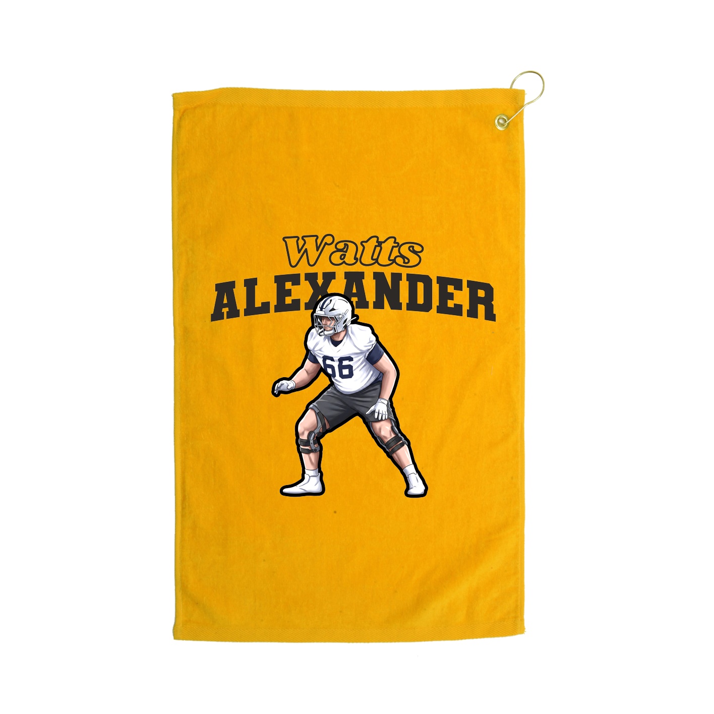 Golf Towel — Name Arch in Gold