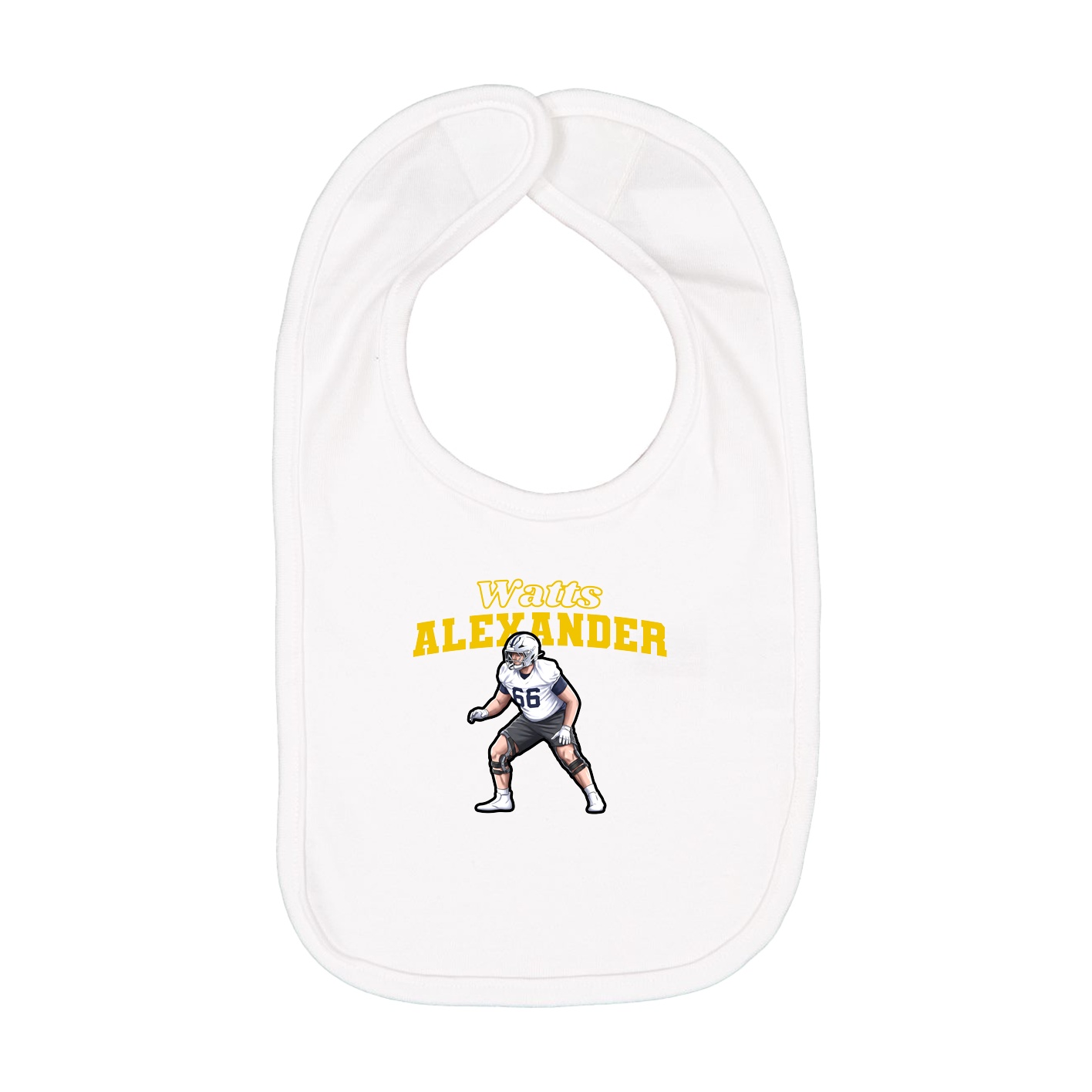 Infant Bib — Name Arch in White