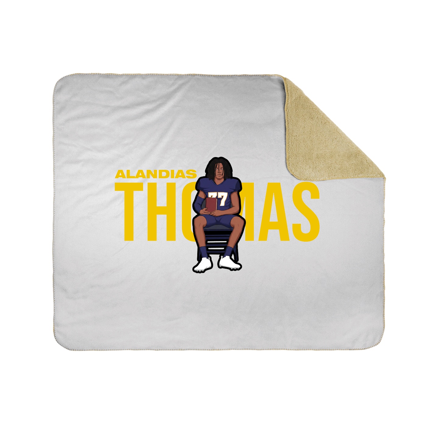 Throw Blanket — Player Name in White