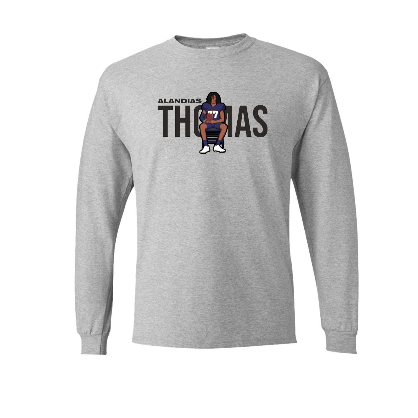 Long Sleeve Tee — Player Name in Grey