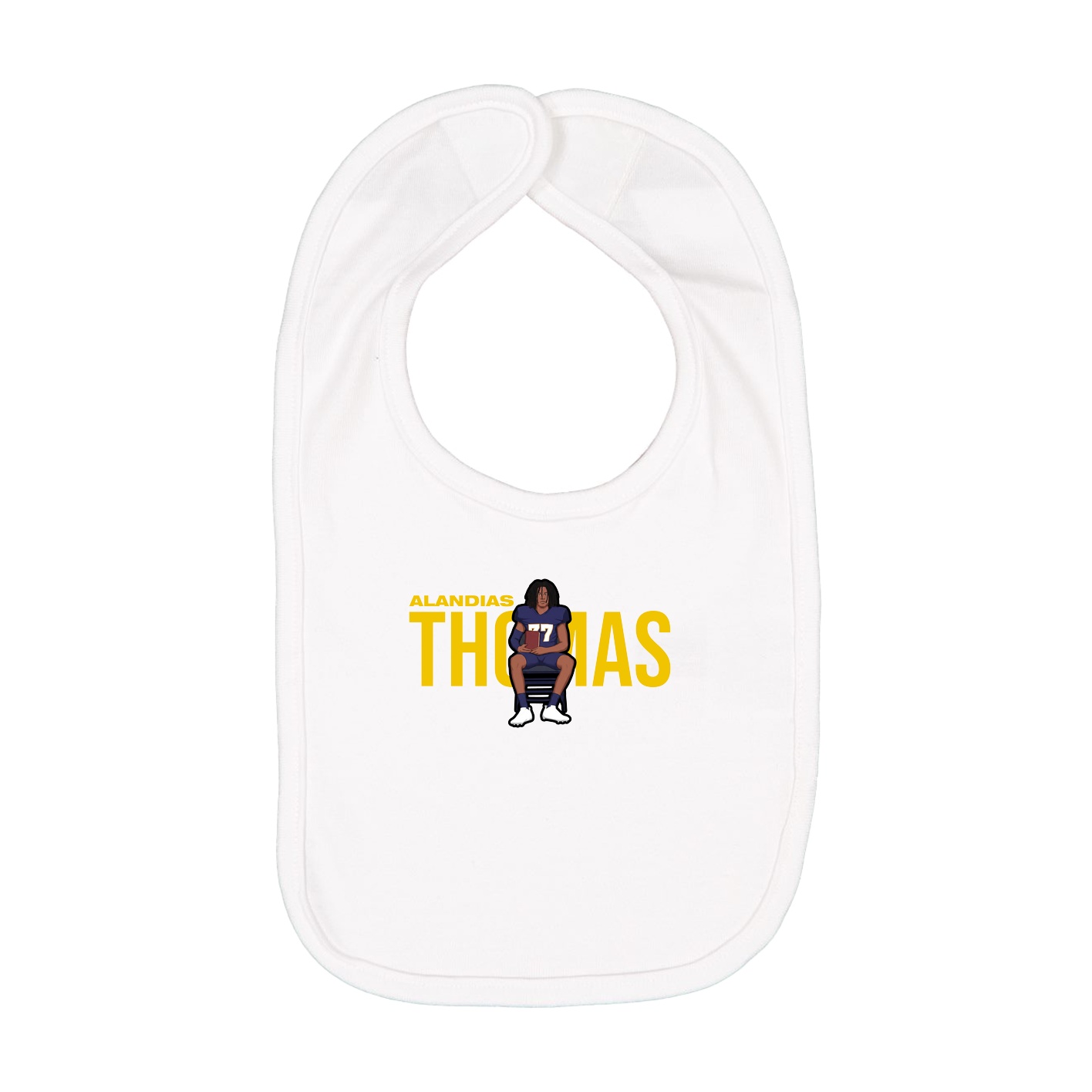 Infant Bib — Player Name in White