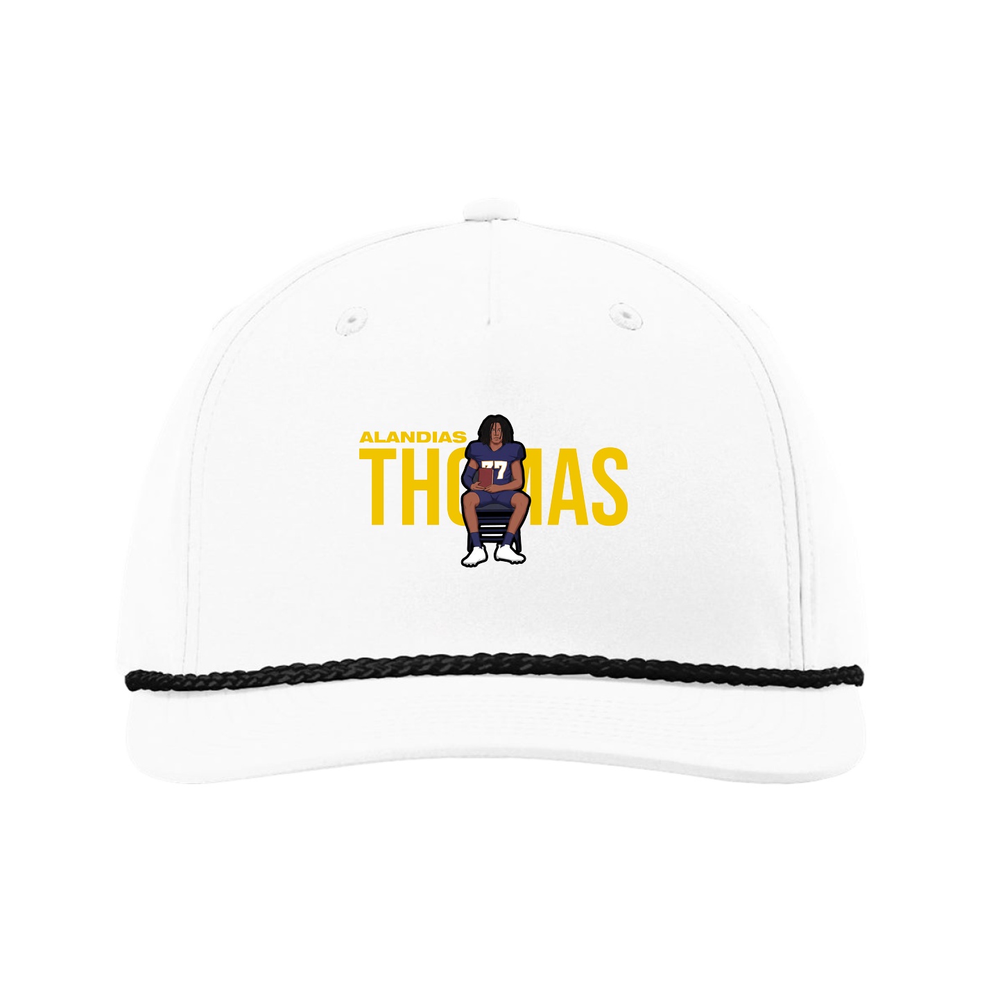 Five-Panel Classic Rope Cap — Player Name in White