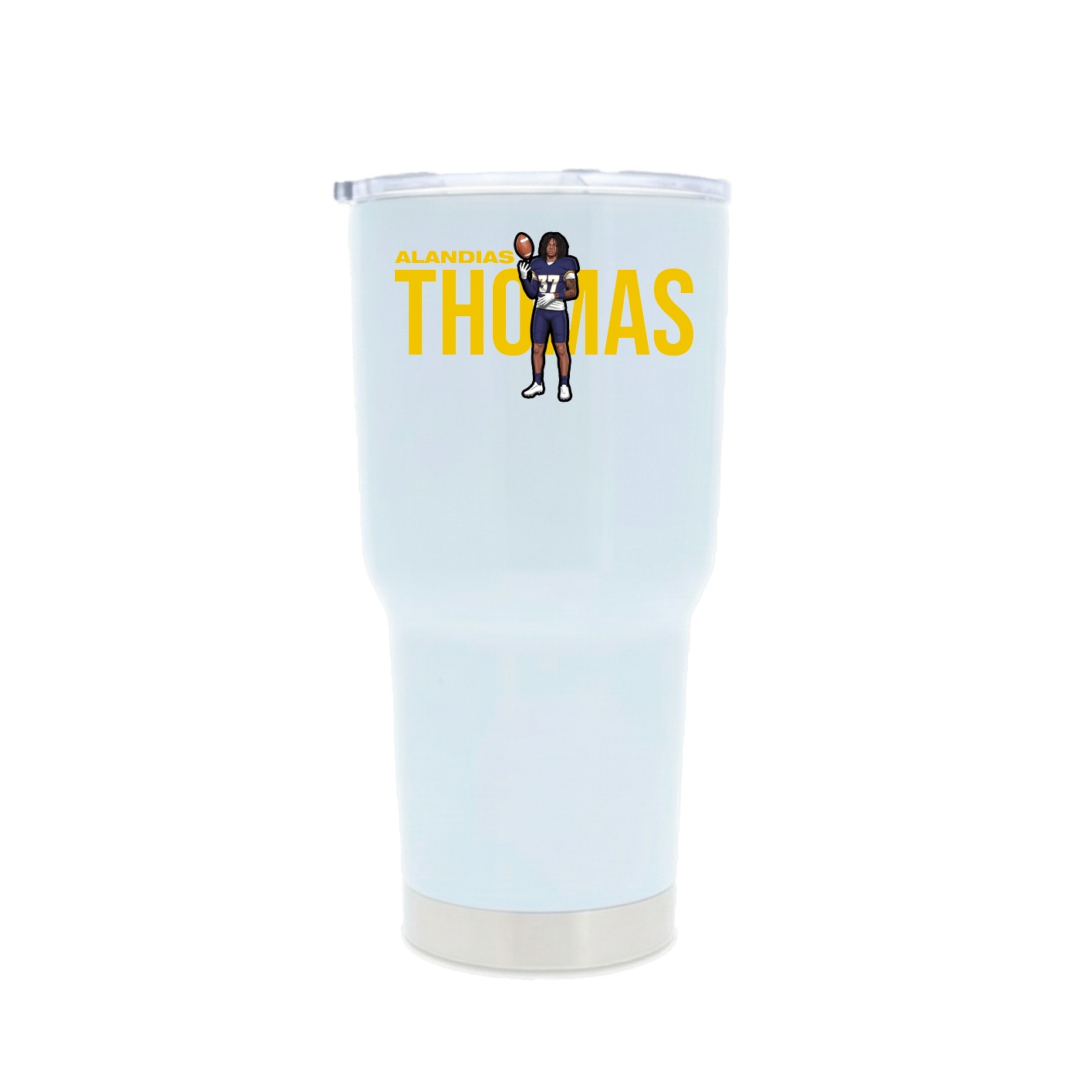 30oz Stainless Steel Tumbler — Player Name in White