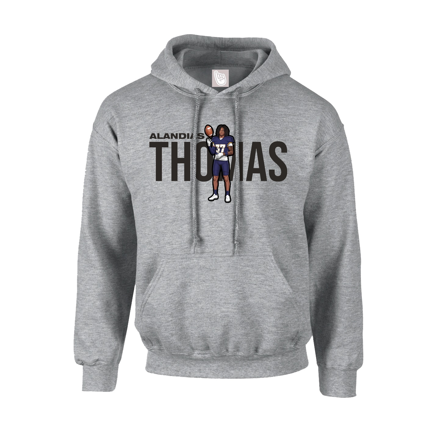 Youth Hoodie — Player Name in Grey