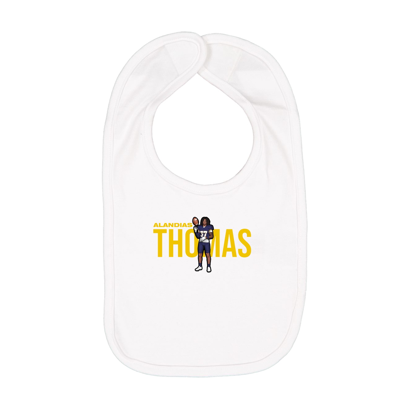 Infant Bib — Player Name in White