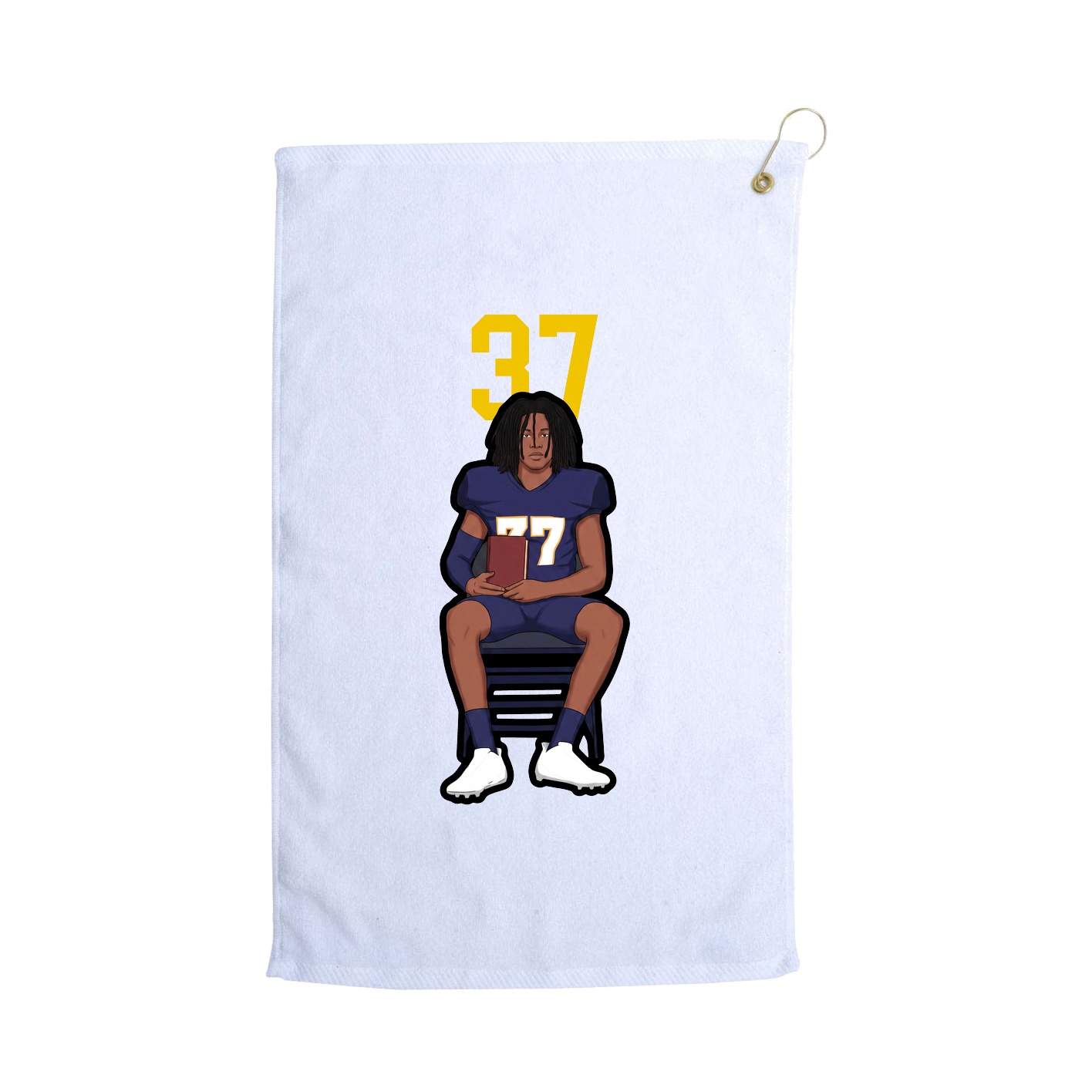 Golf Towel — Number Top in White