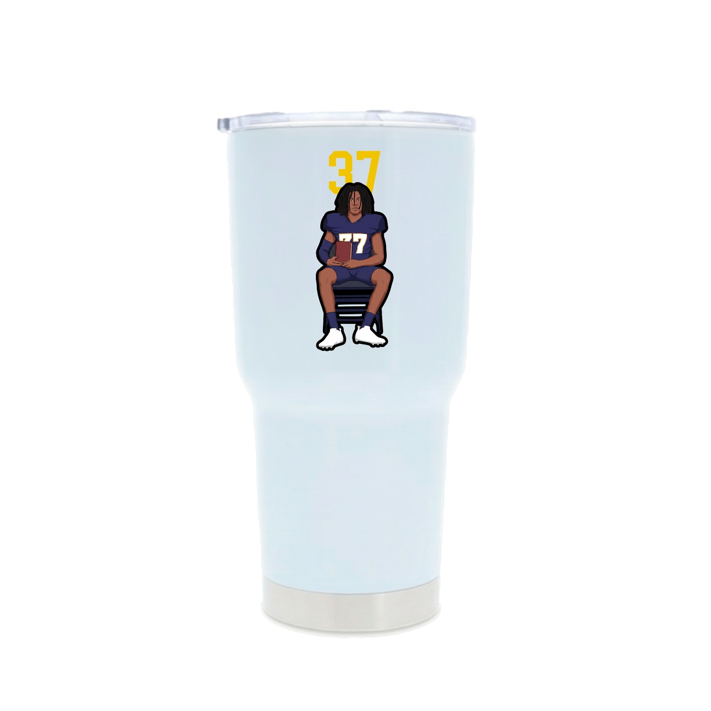 30oz Stainless Steel Tumbler — Number Top in White