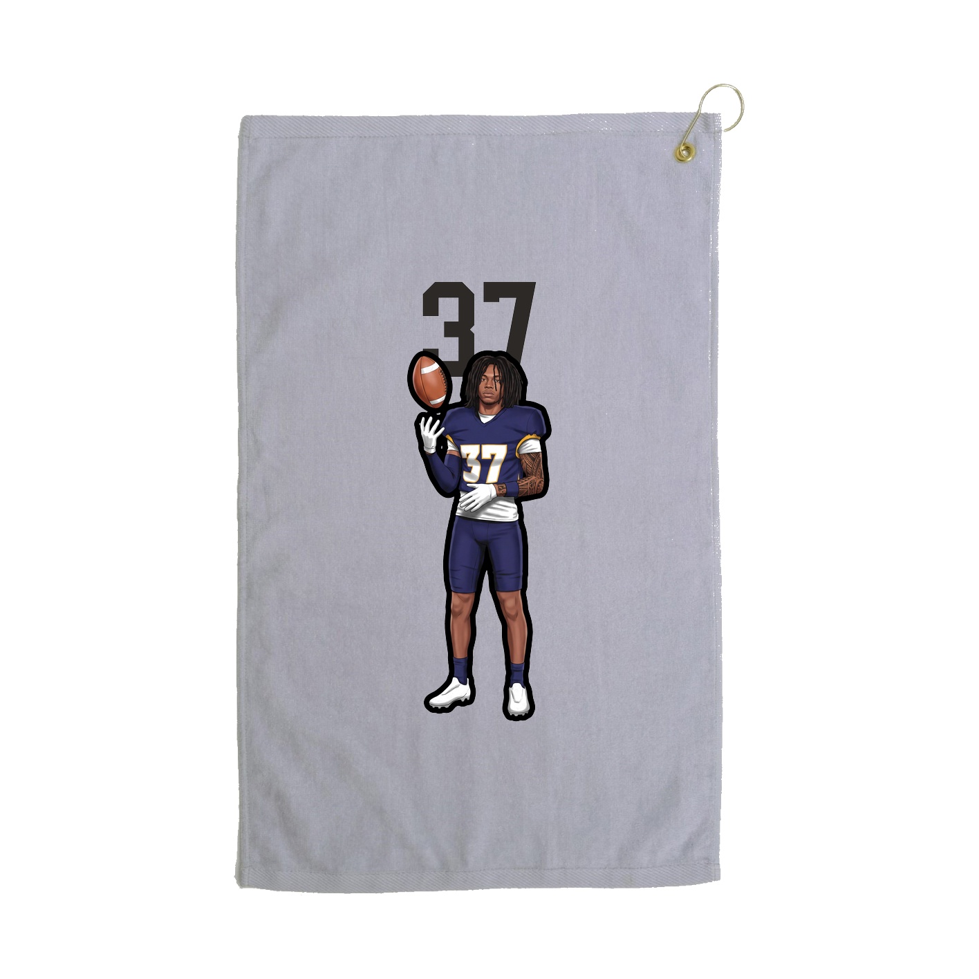 Golf Towel — Number Top in Grey