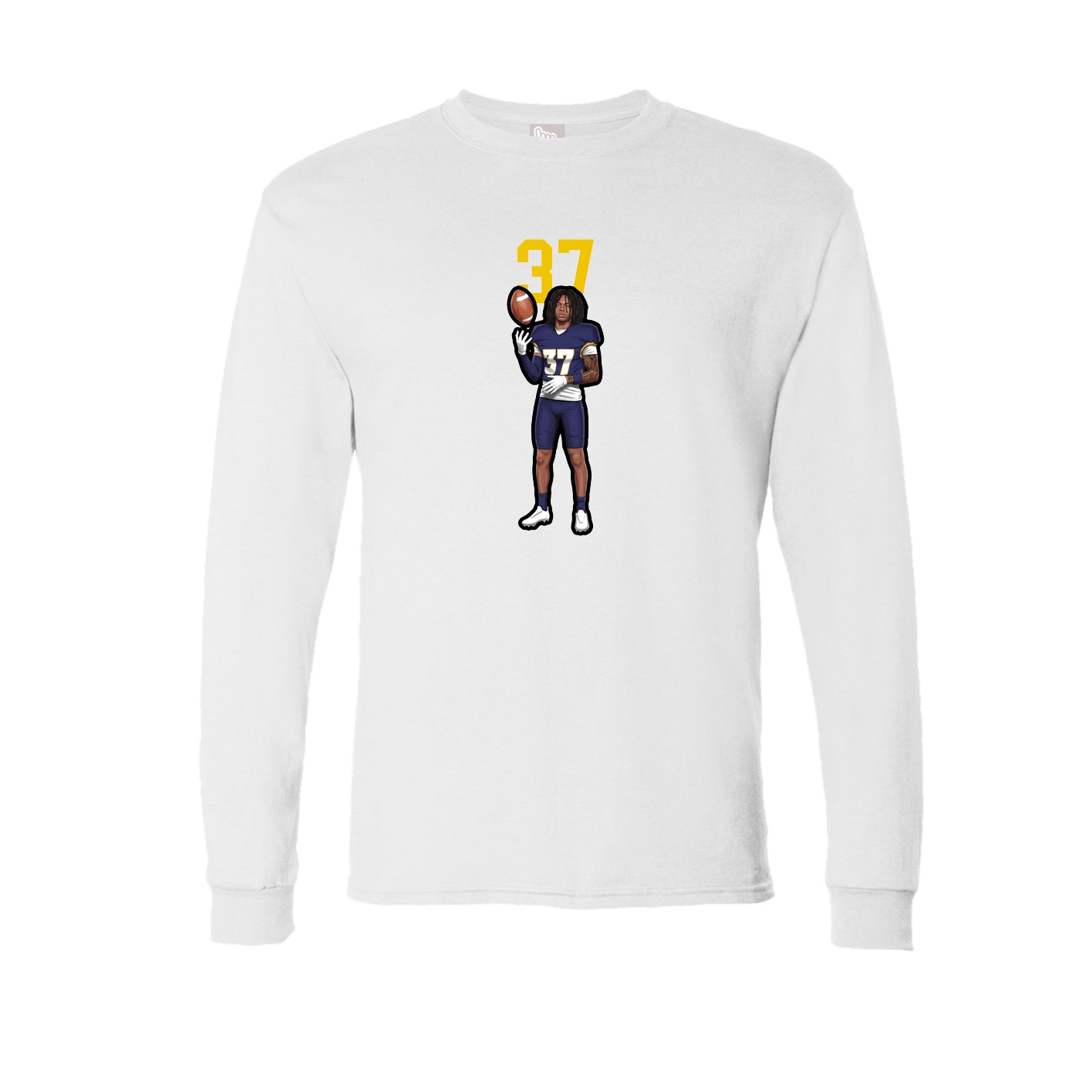 Long Sleeve Tee — Number Top in White