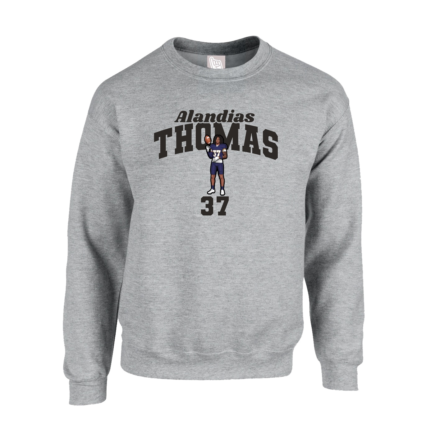 Fleece Crew — Signature Arch in Grey