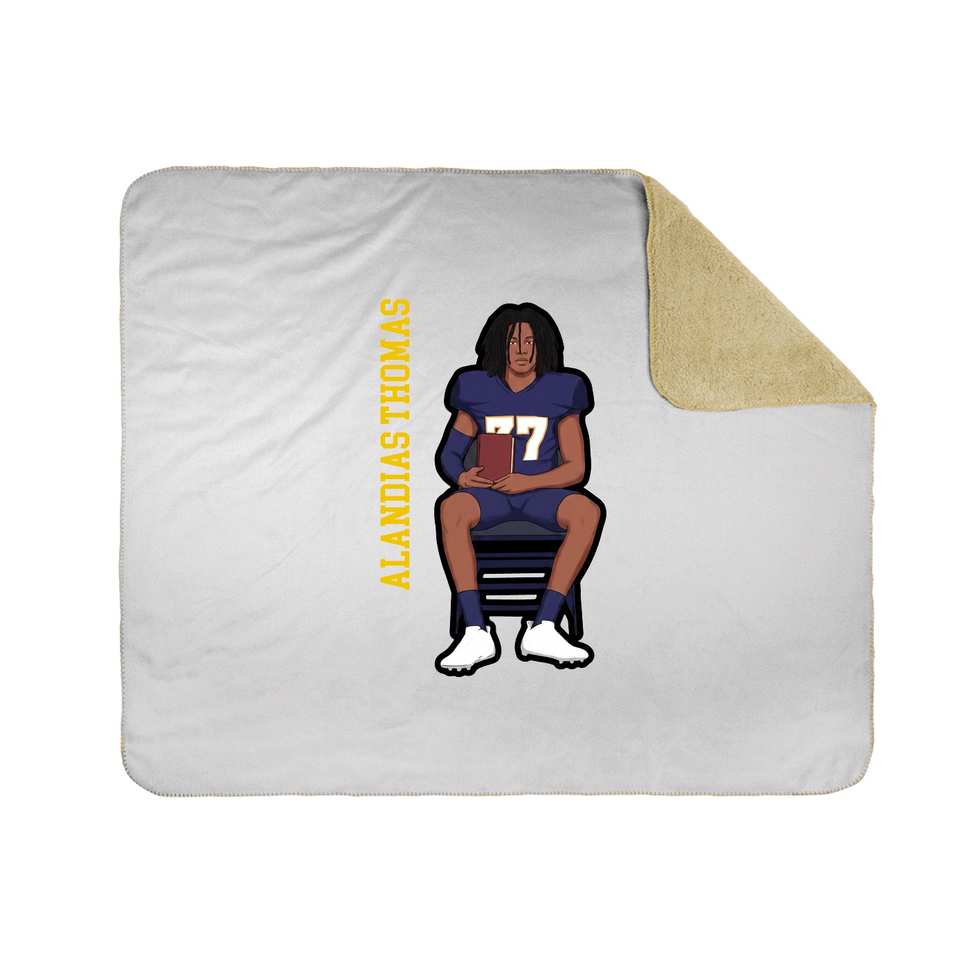 Throw Blanket — Name Vertical in White
