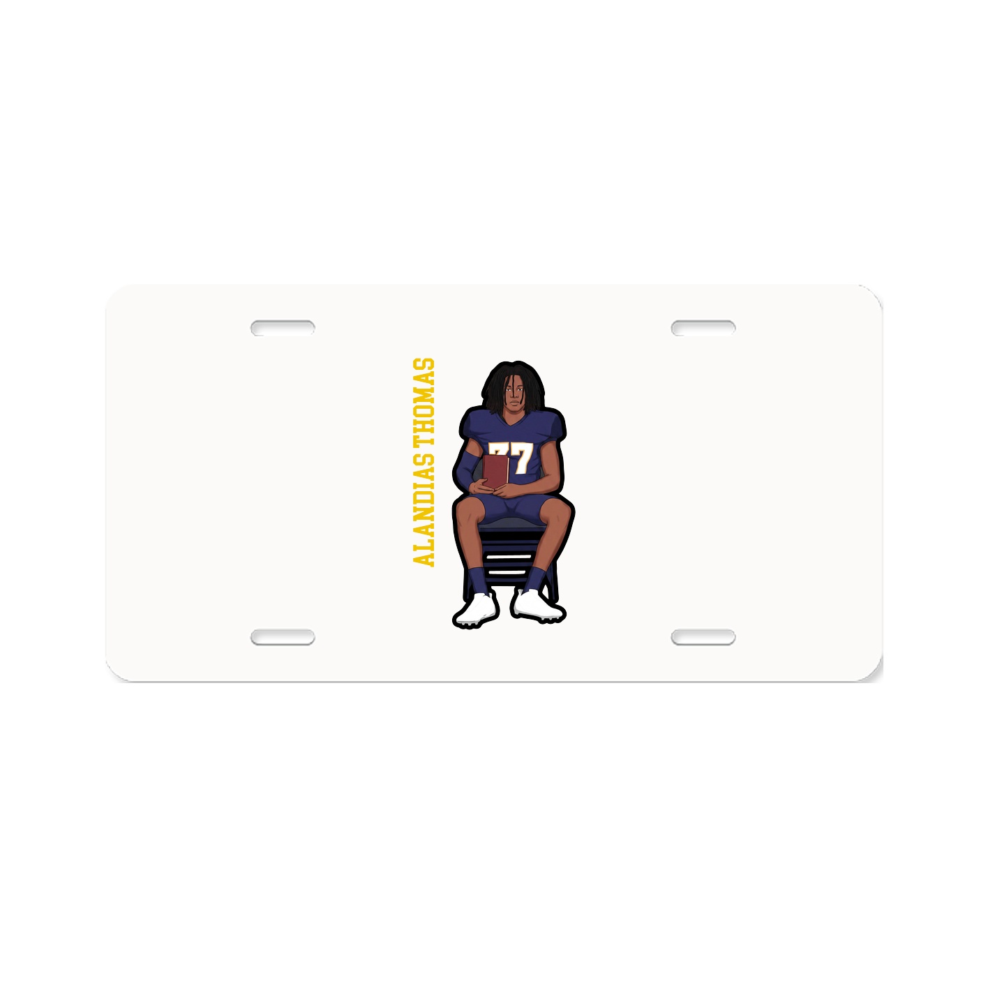 License Plate — Name Vertical in Classic