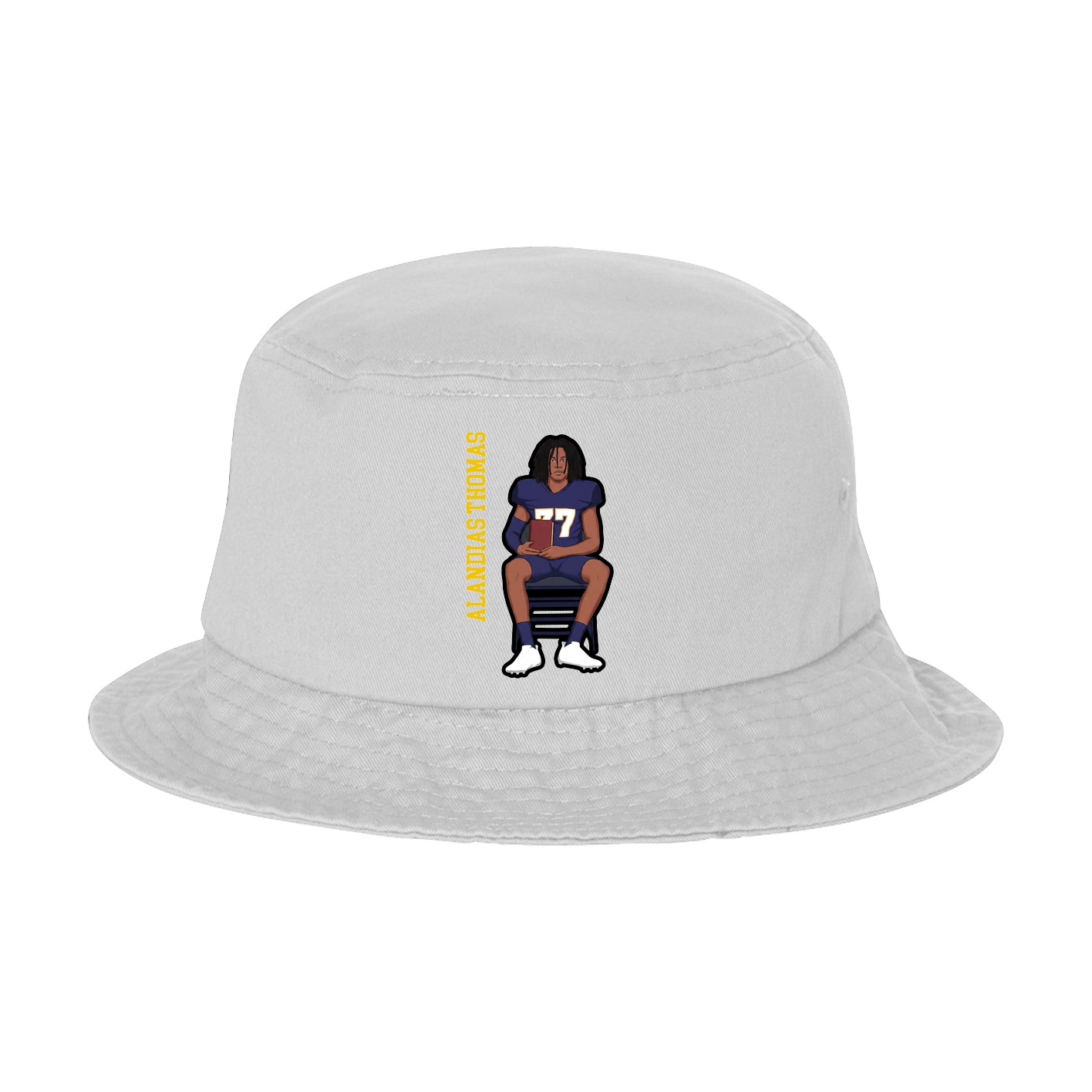 Bucket Cap — Name Vertical in White