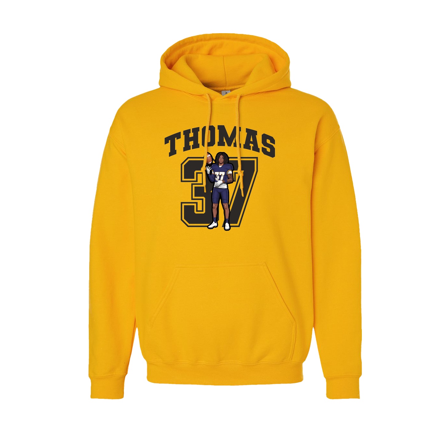 Hoodie — Number in Gold