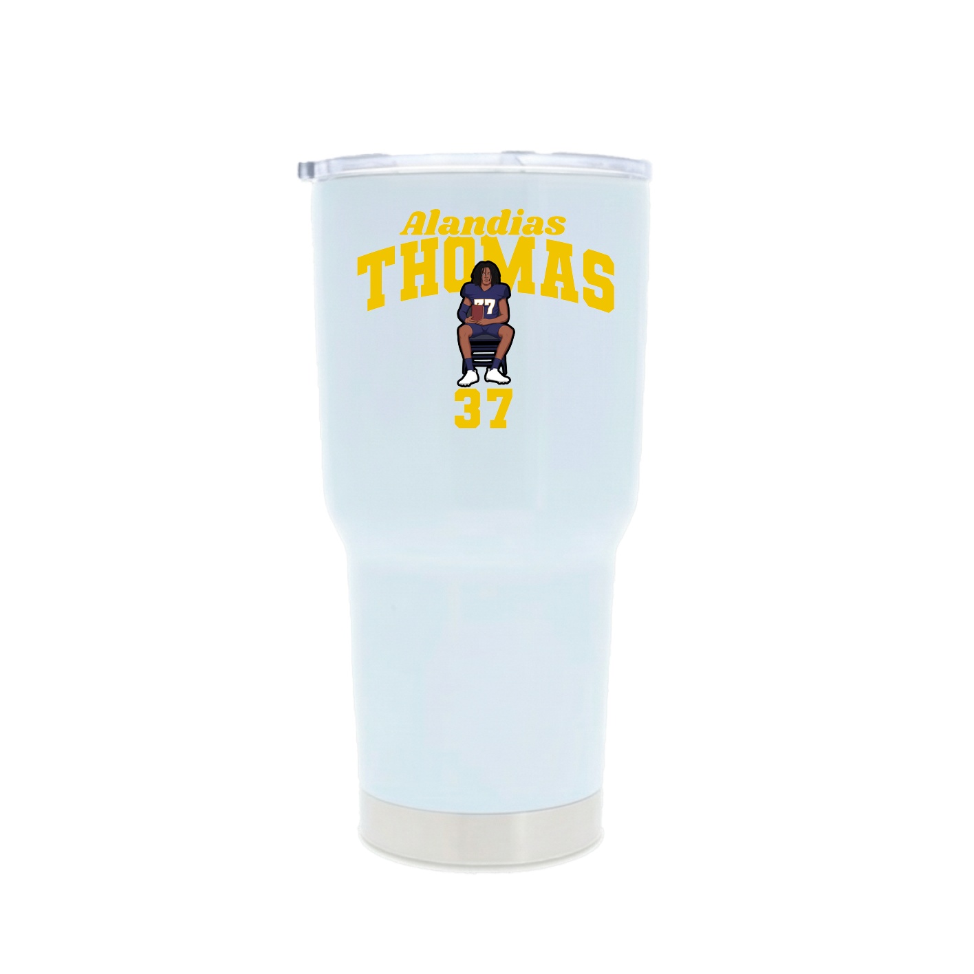 30oz Stainless Steel Tumbler — Signature Arch in White