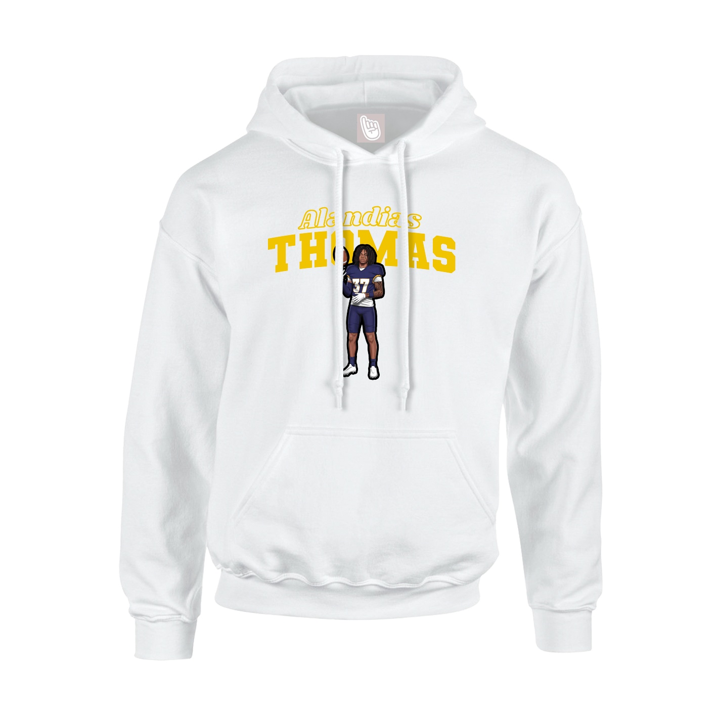 Hoodie — Name Arch in White