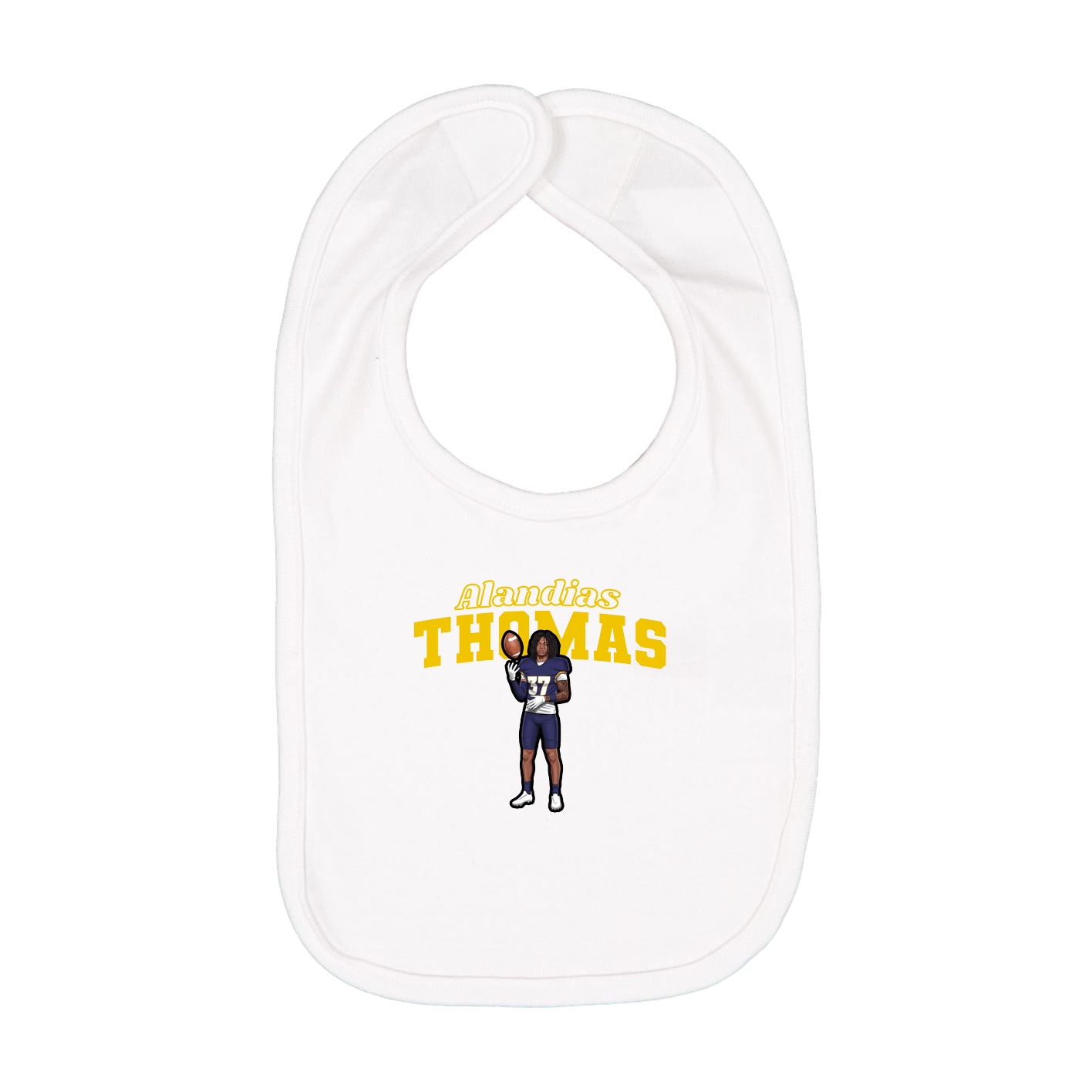 Infant Bib — Name Arch in White