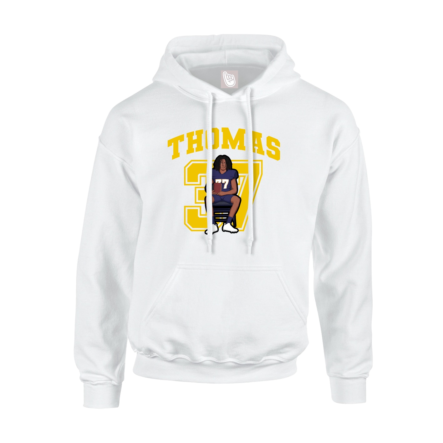 Youth Hoodie — Number in White