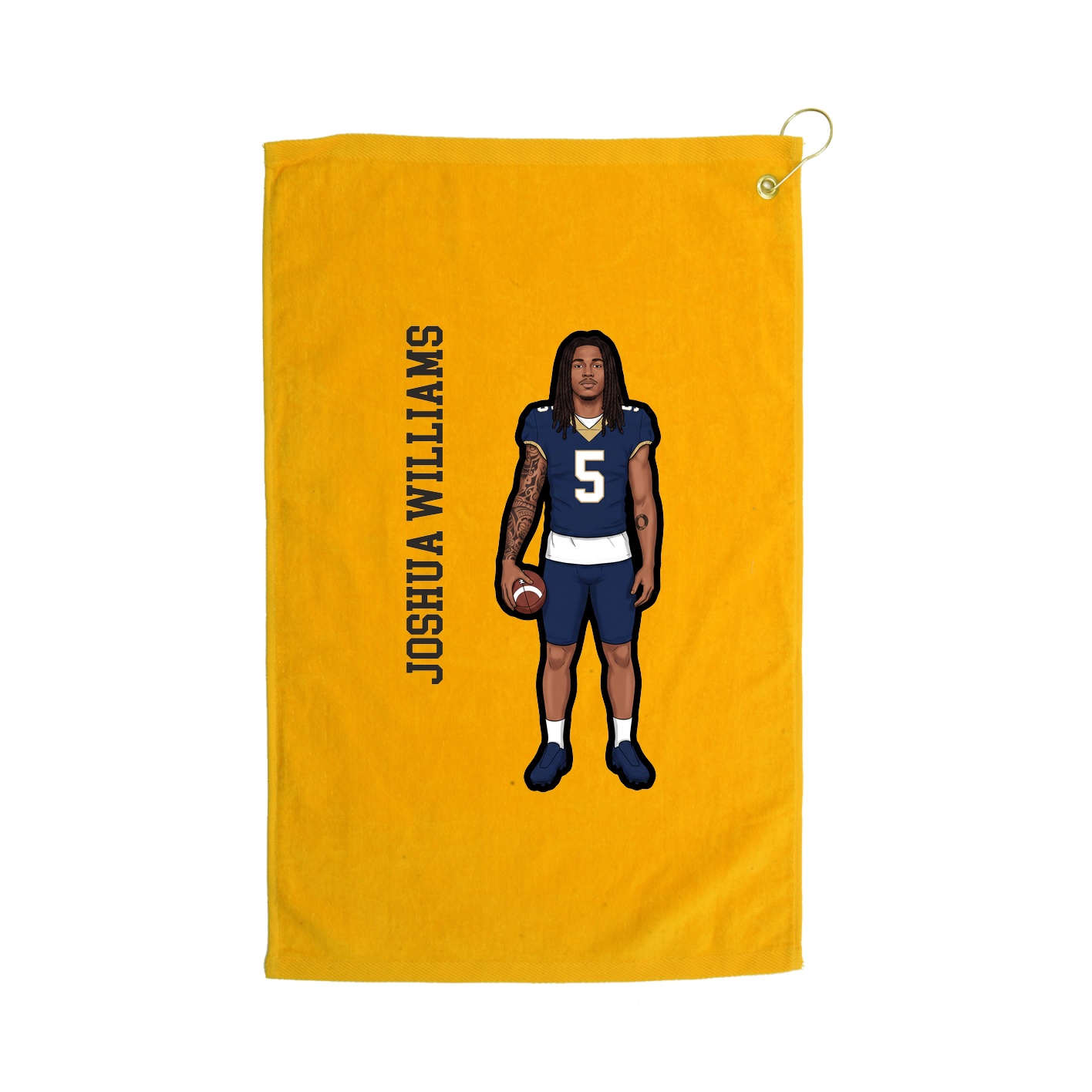 Golf Towel — Name Vertical in Gold