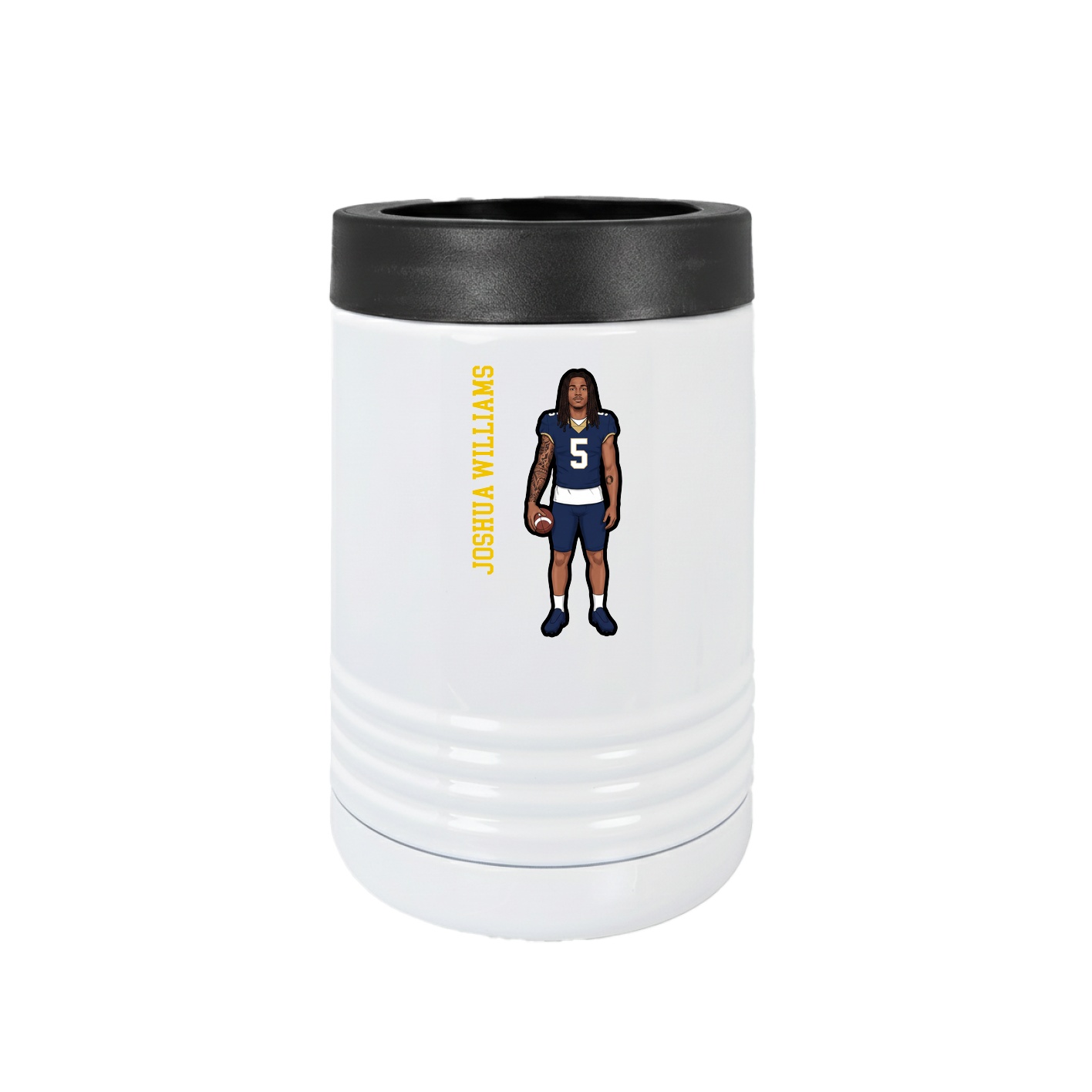 Beverage Holder — Name Vertical in White