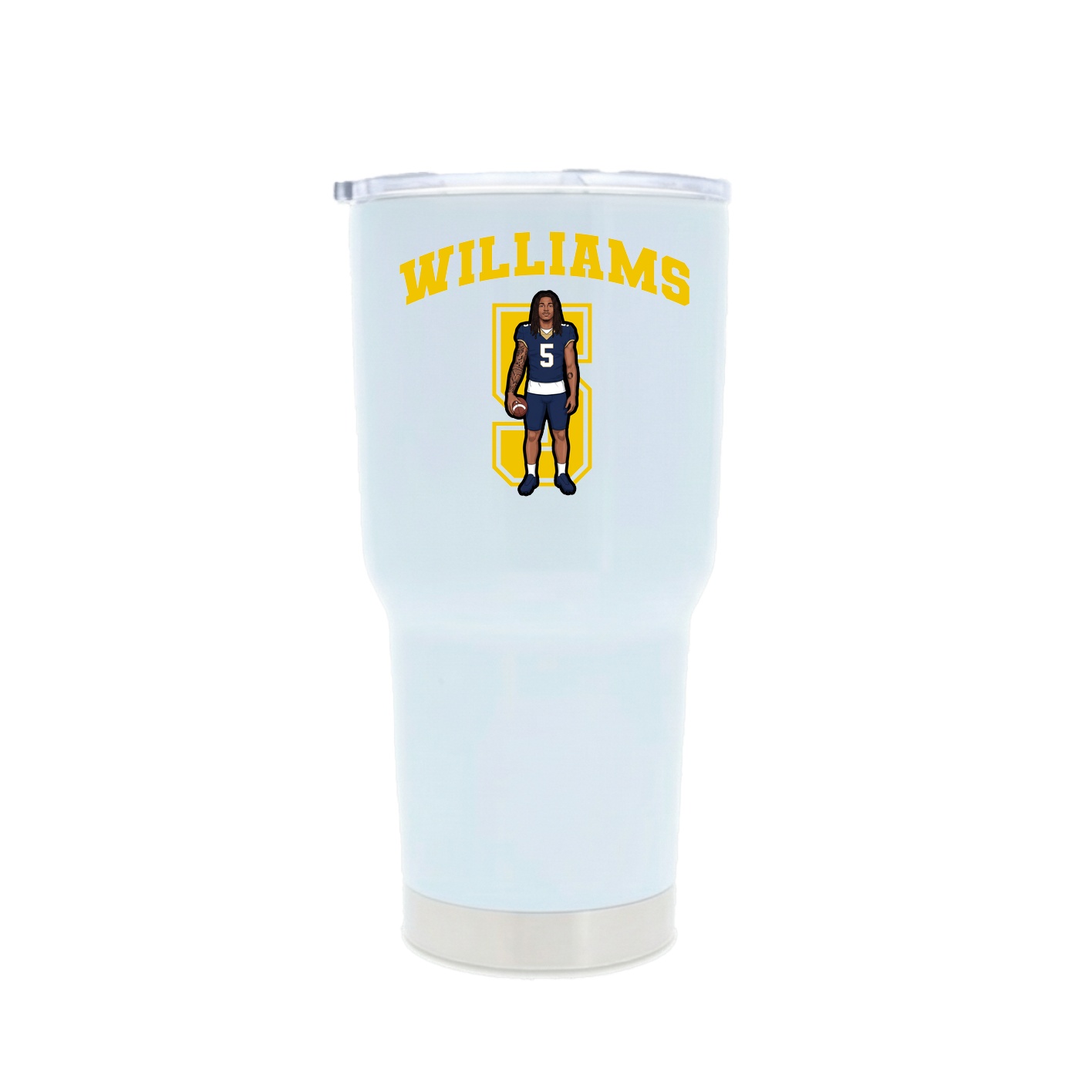 30oz Stainless Steel Tumbler — Number in White