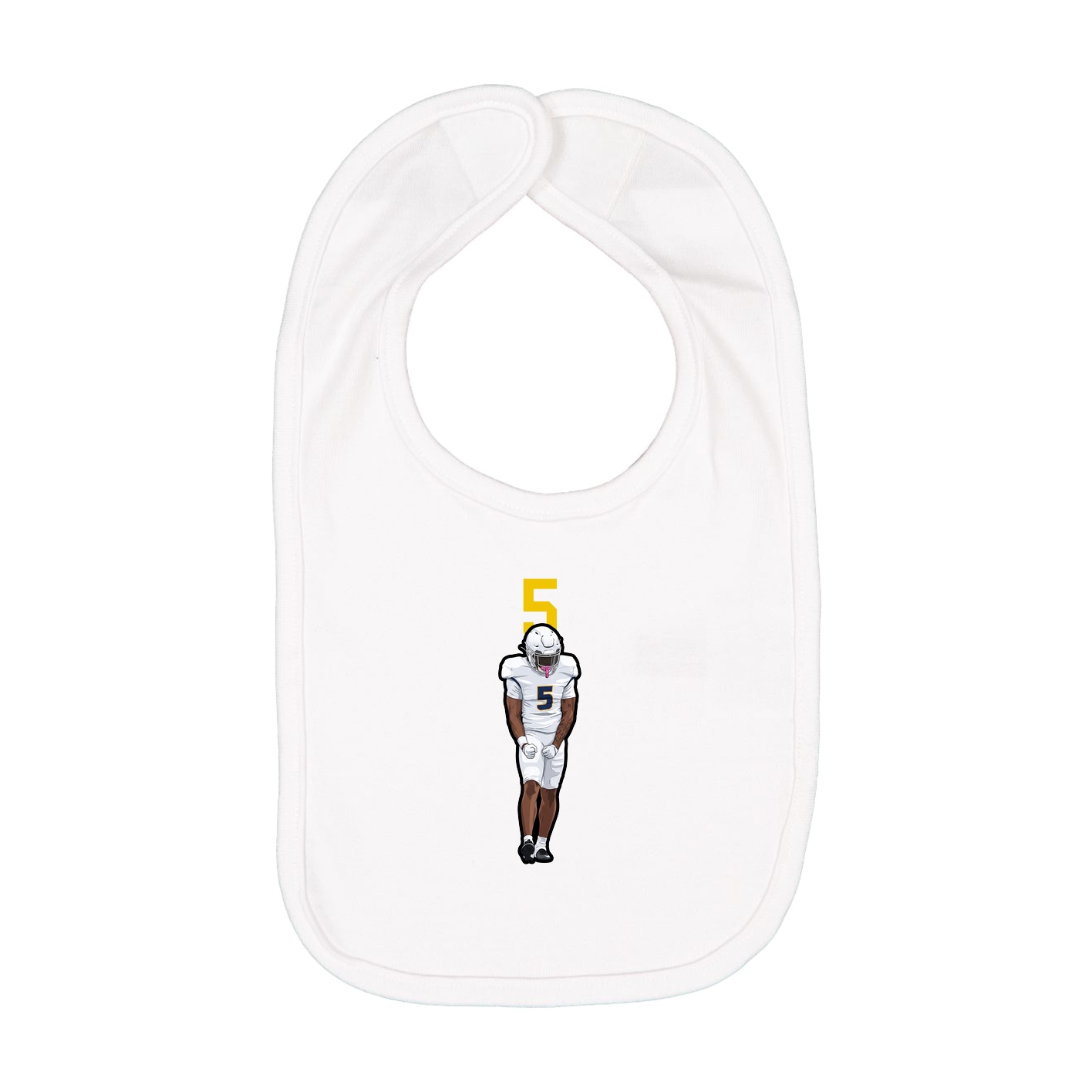 Infant Bib — Number Top in White