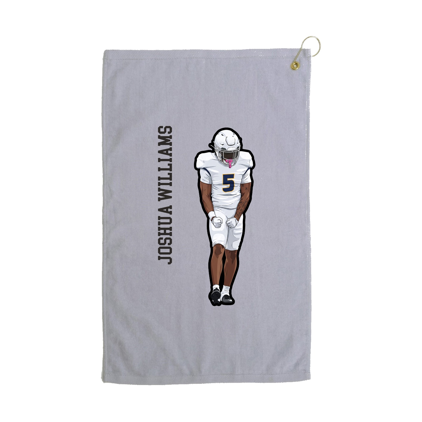 Golf Towel — Name Vertical in Grey