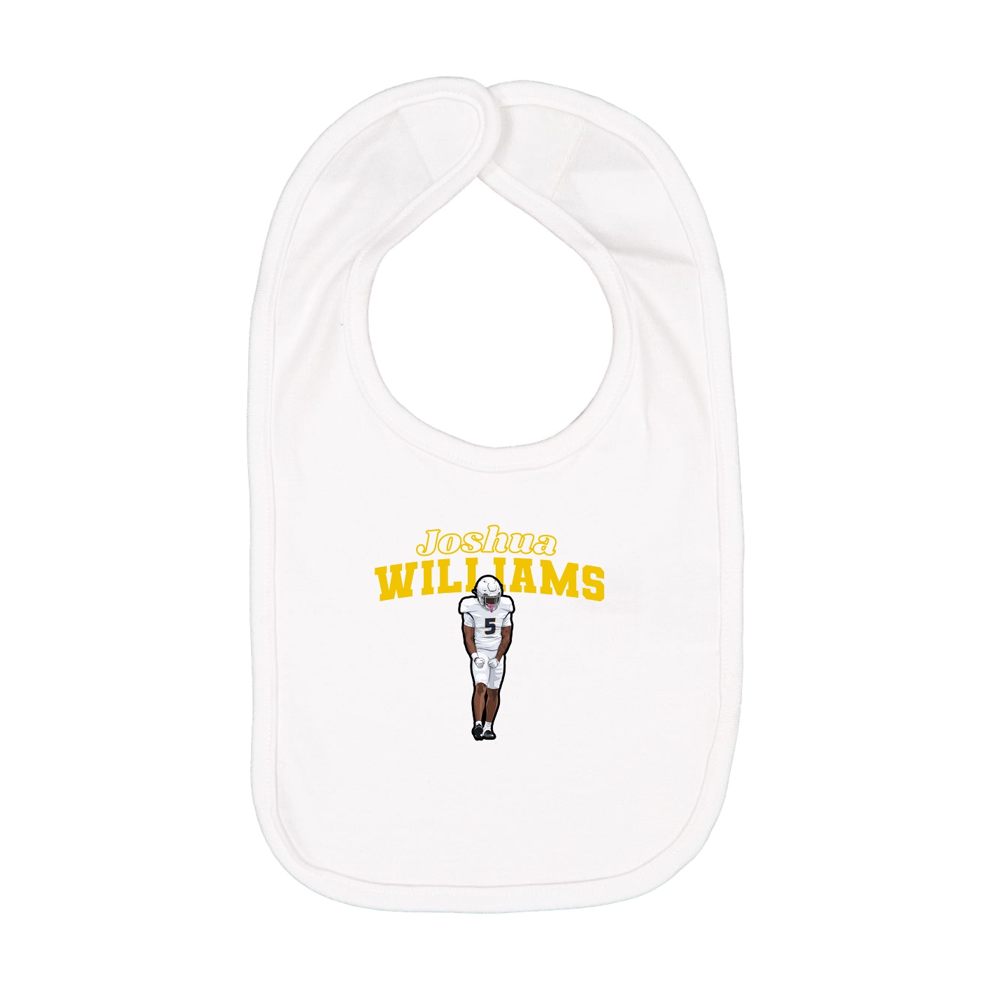 Infant Bib — Name Arch in White