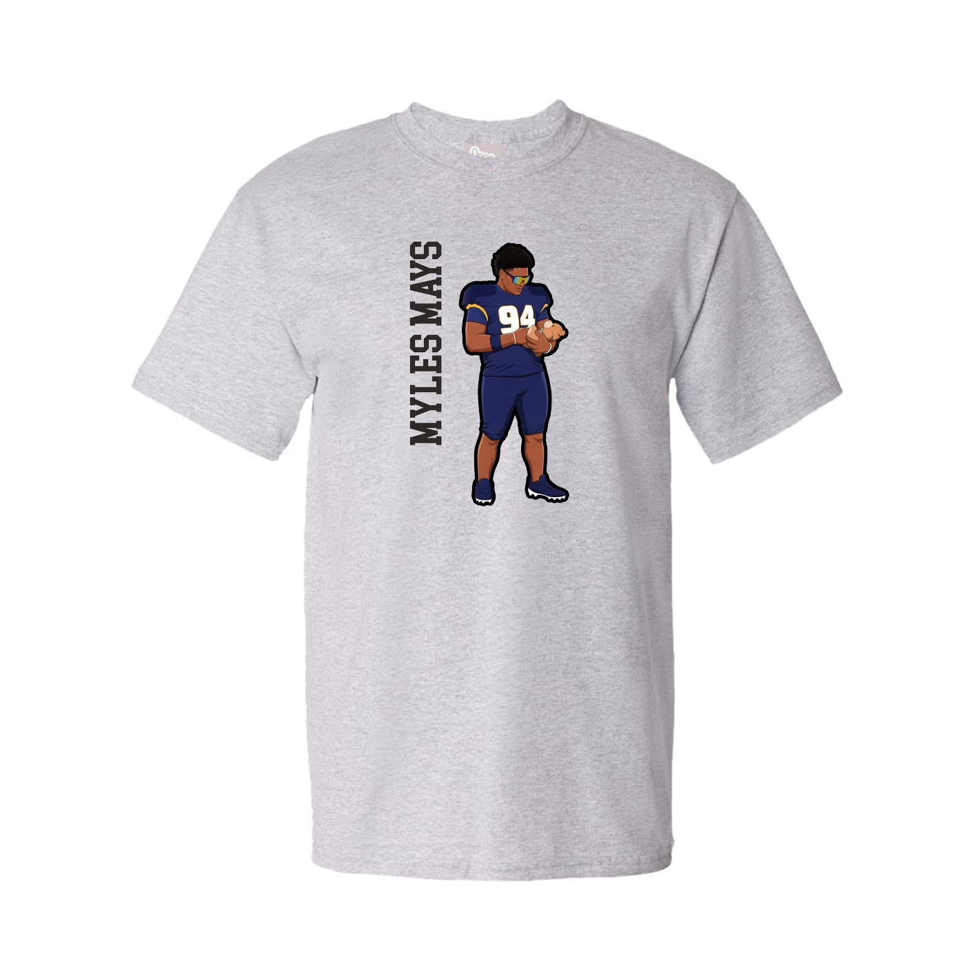 Tee — Name Vertical in Grey