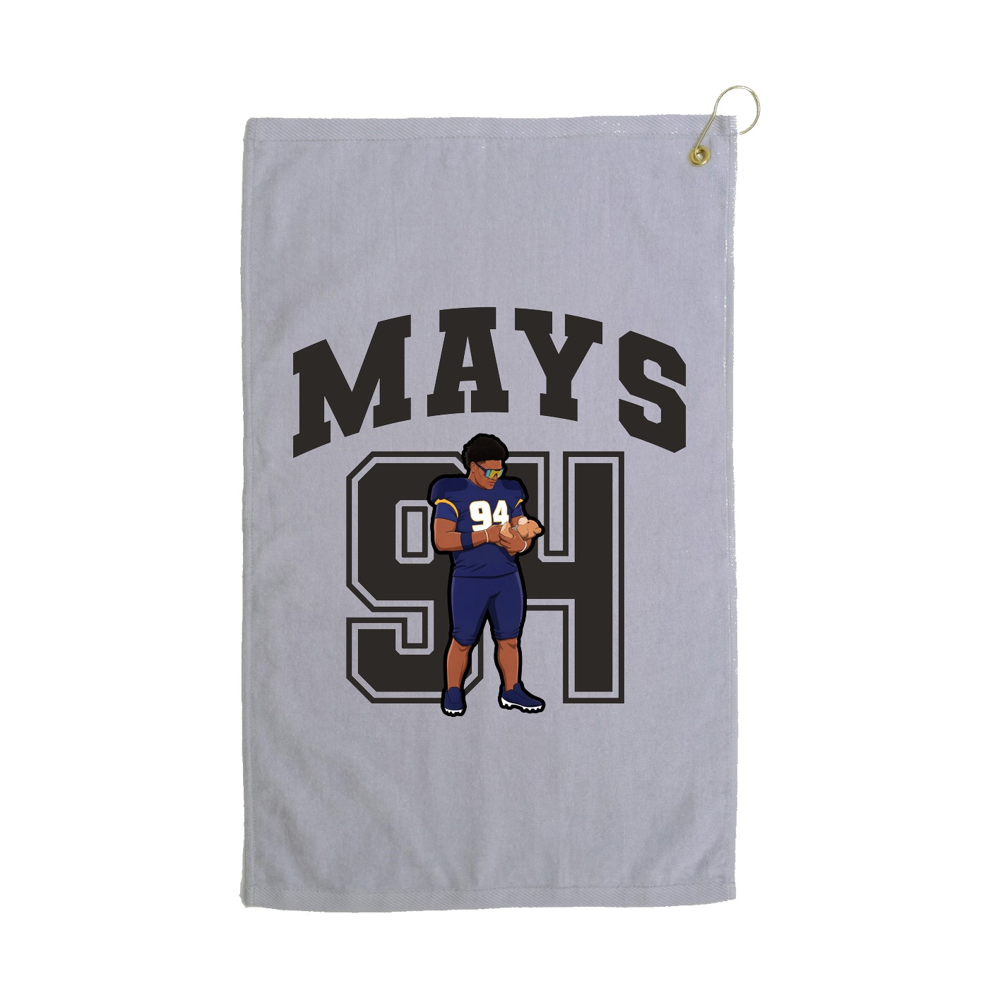 Golf Towel — Number in Grey