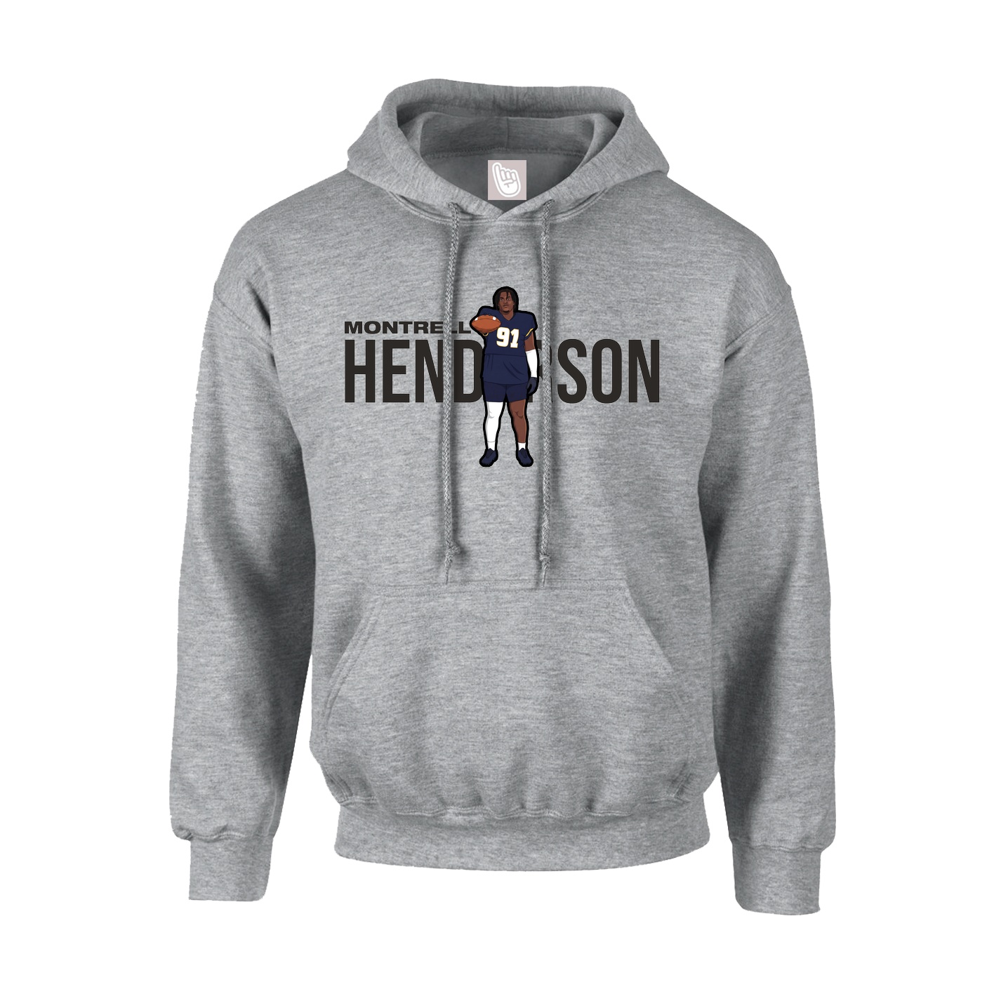 Hoodie — Player Name in Grey