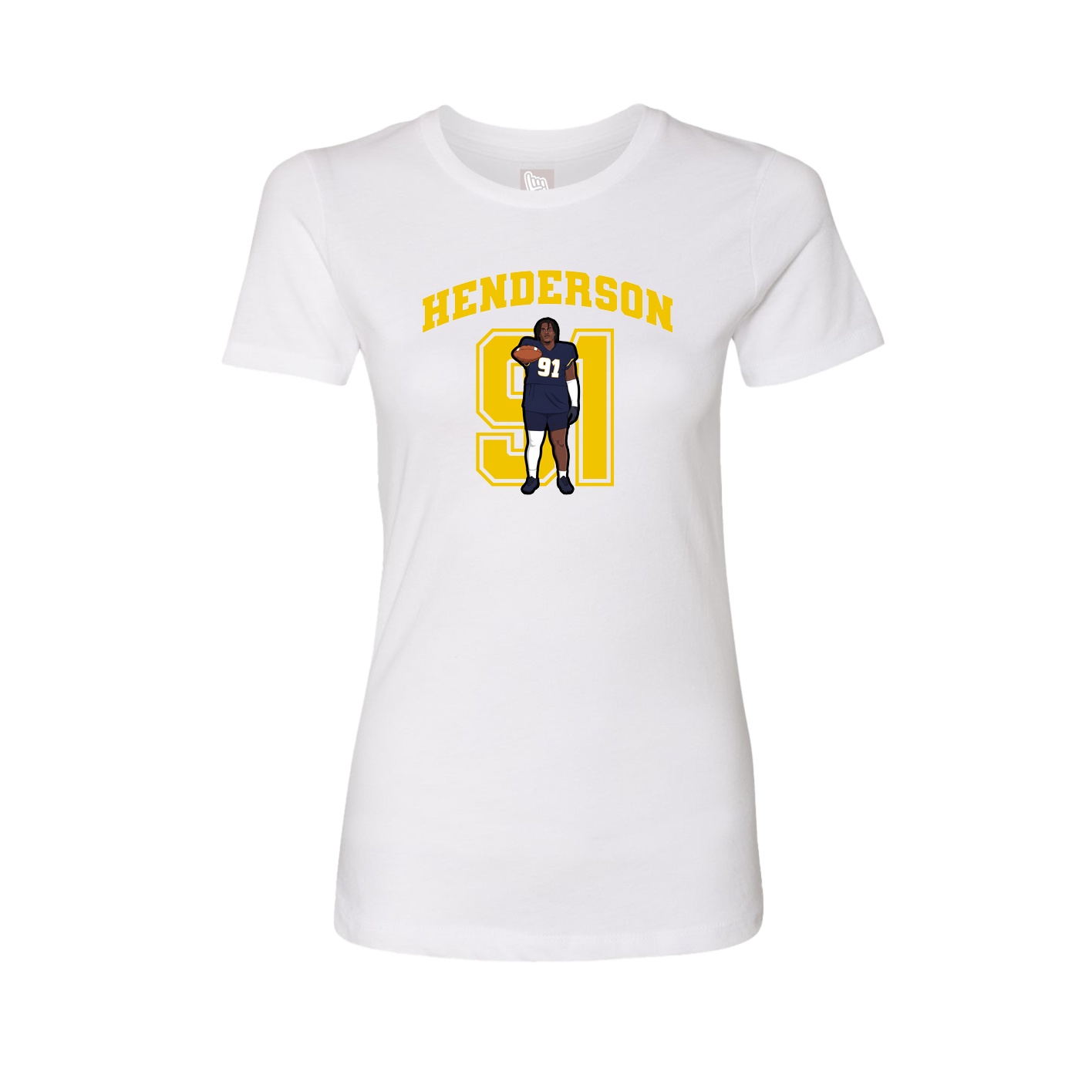 Fitted Women's Tee — Number in White
