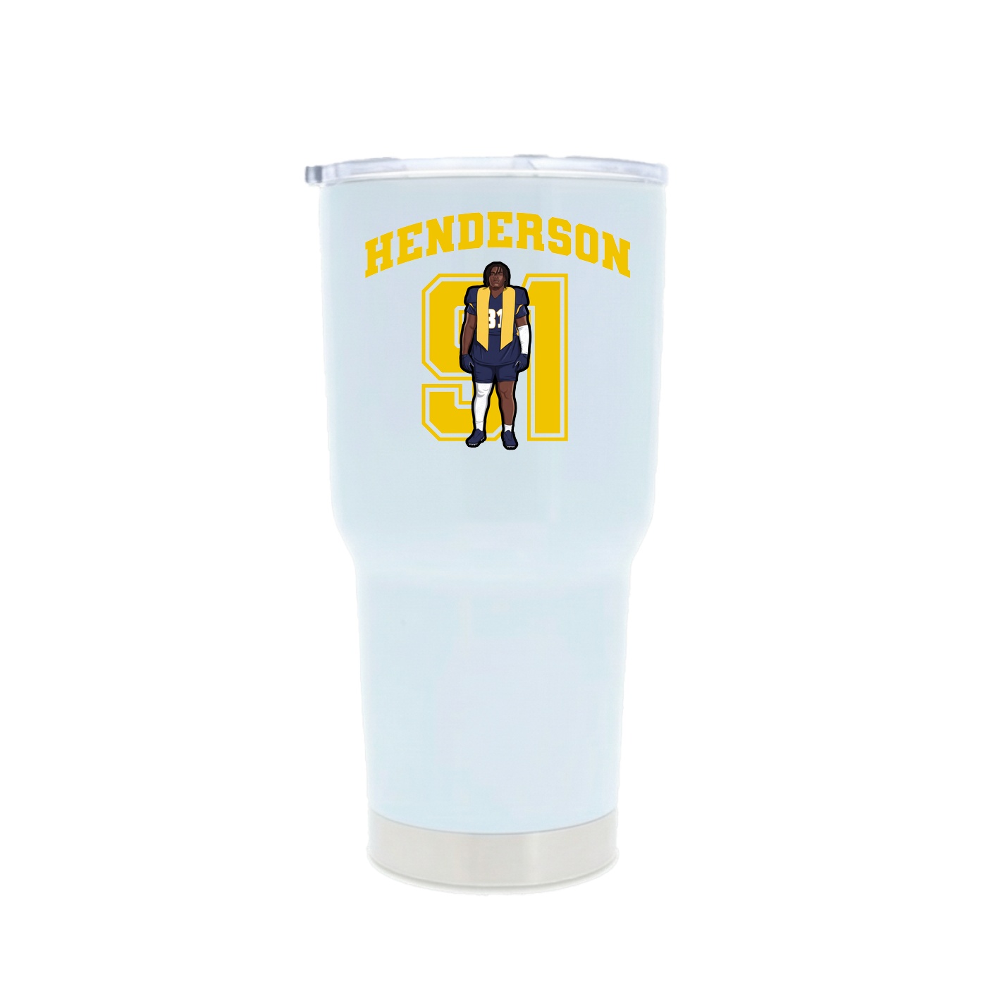 30oz Stainless Steel Tumbler — Number in White